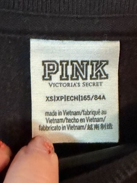 Victoria's Secret PINK Colorblock Sweatshirt Size XS Black Gray 3