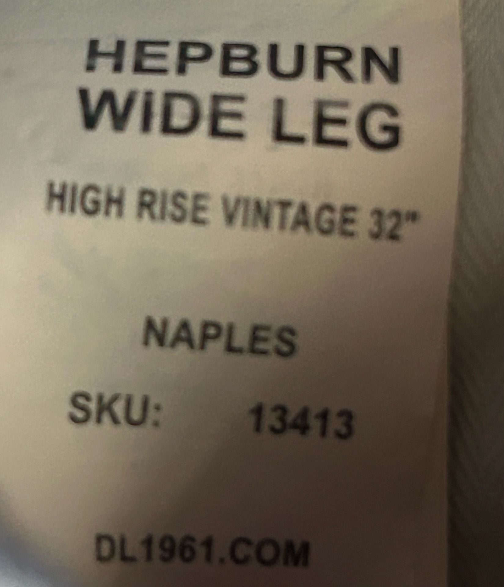DL1961 Hepburn Wide Leg Jeans 32” High Rise Vintage Naples Wash size 28 8