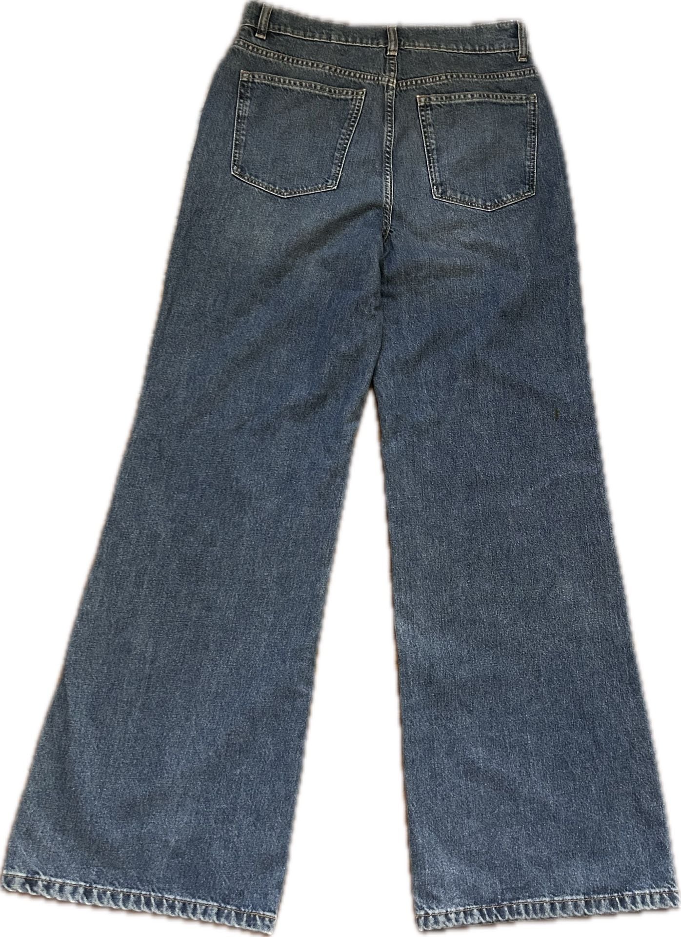 DL1961 Hepburn Wide Leg Jeans 32” High Rise Vintage Naples Wash size 28 10