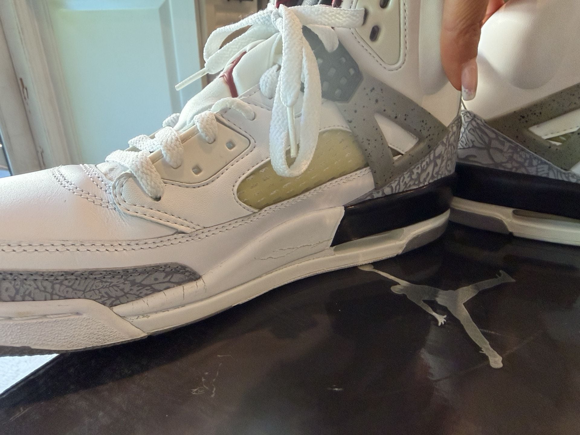 Nike Air Jordan Spizike Size 11 White Cement Grey 10