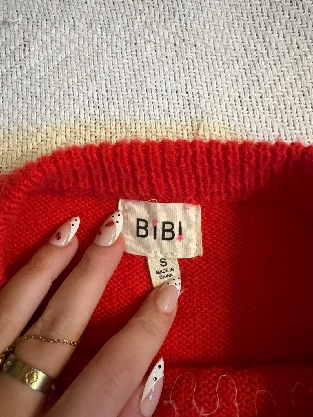 Red Sequin Embellished Crewneck Sweater 4