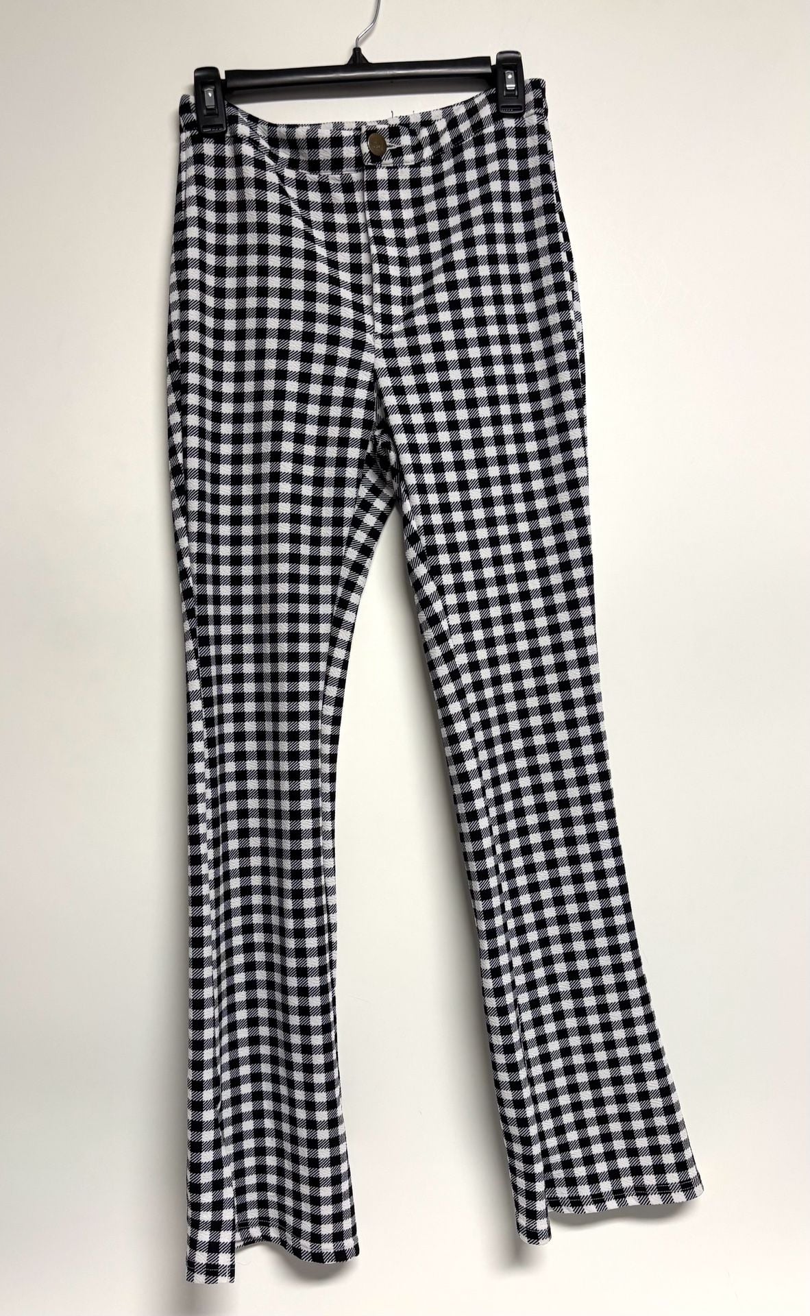SHEIN Gingham Pants Size M Black White Checkered 2