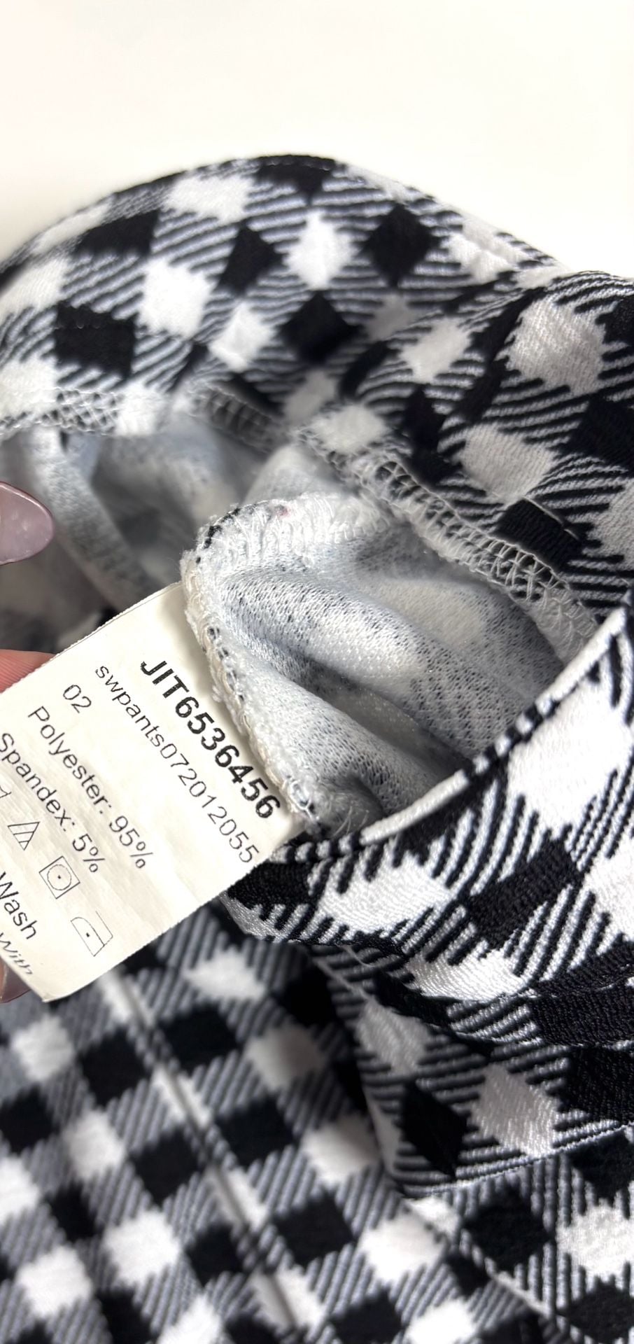 SHEIN Gingham Pants Size M Black White Checkered 4