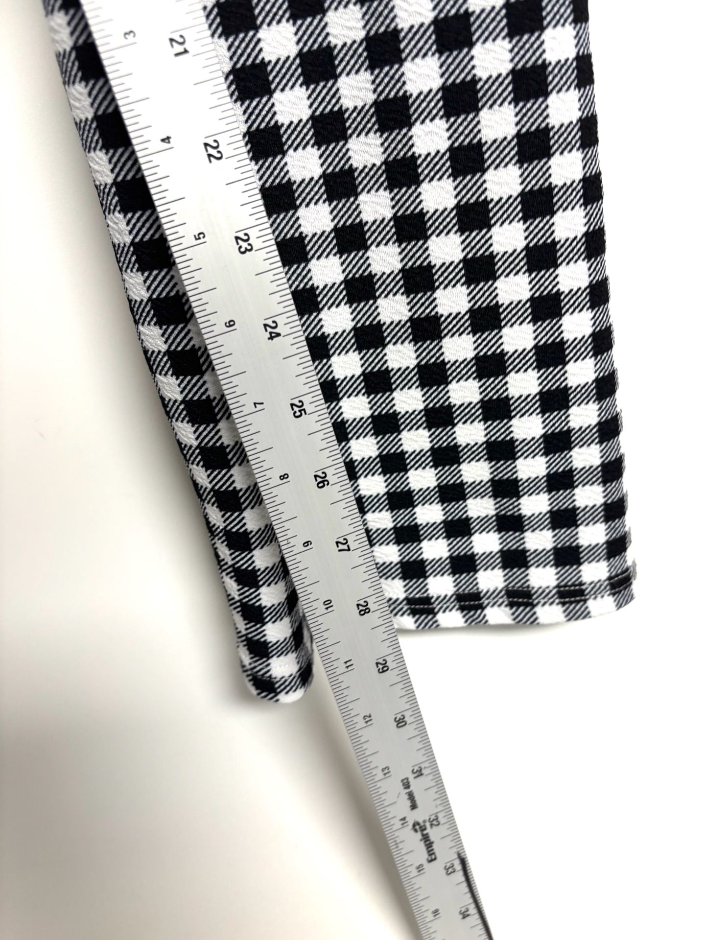 SHEIN Gingham Pants Size M Black White Checkered 7