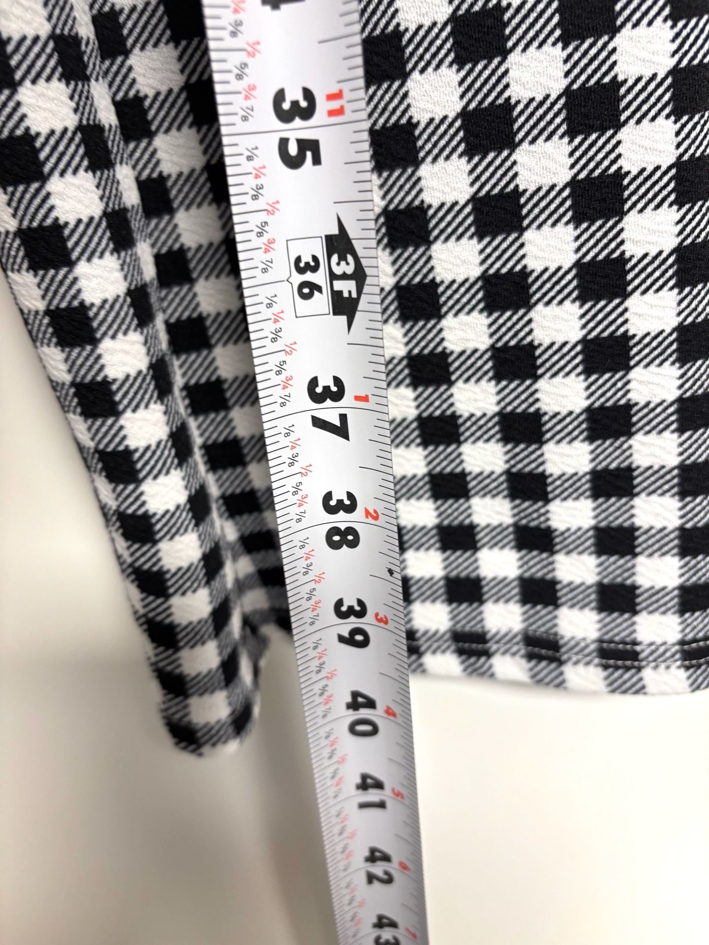 SHEIN Gingham Pants Size M Black White Checkered 8