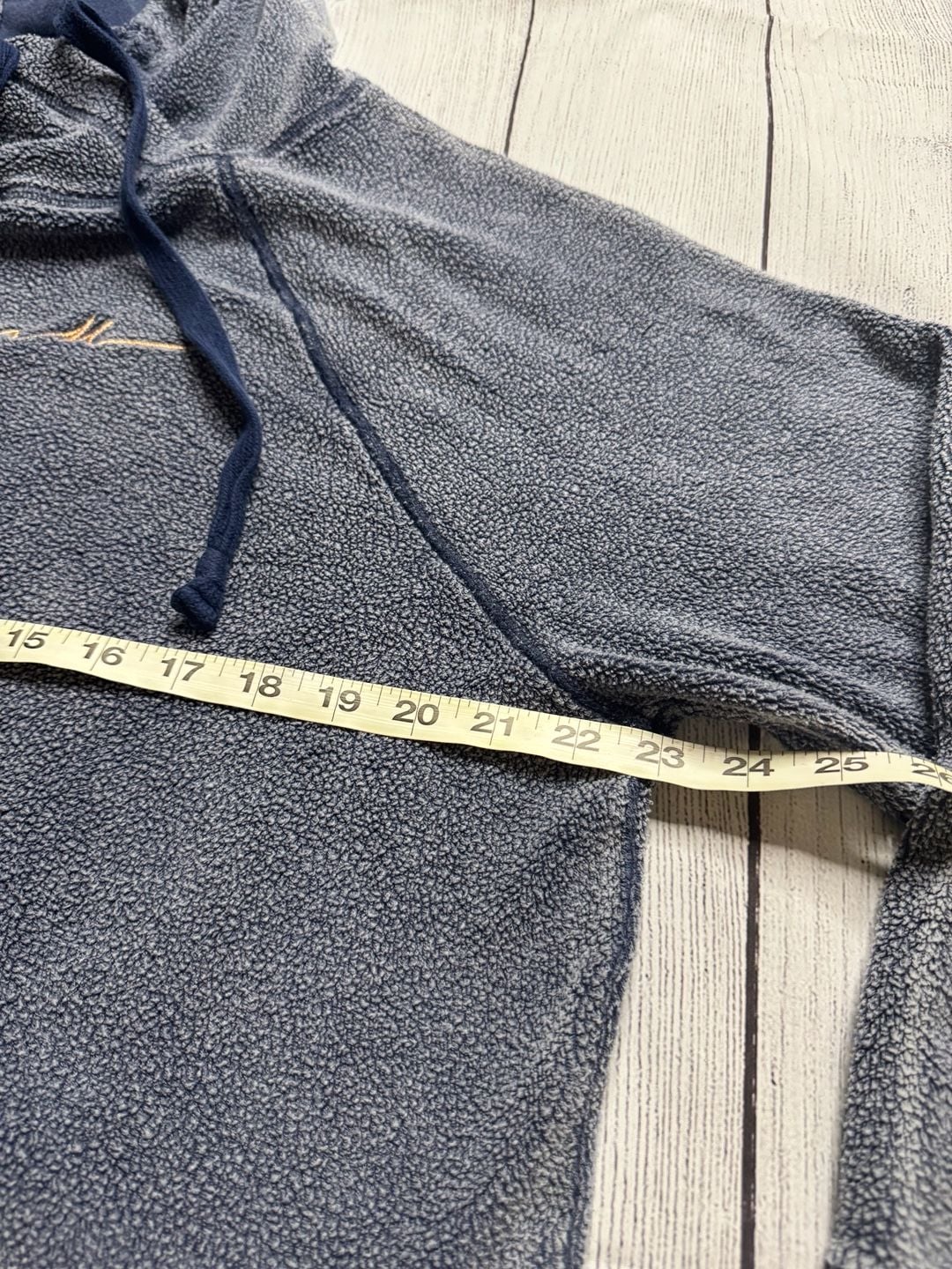Victoria’s Secret PINK Sherpa Fleece Hoodie Small Washed Blue Oversized Pullover 6