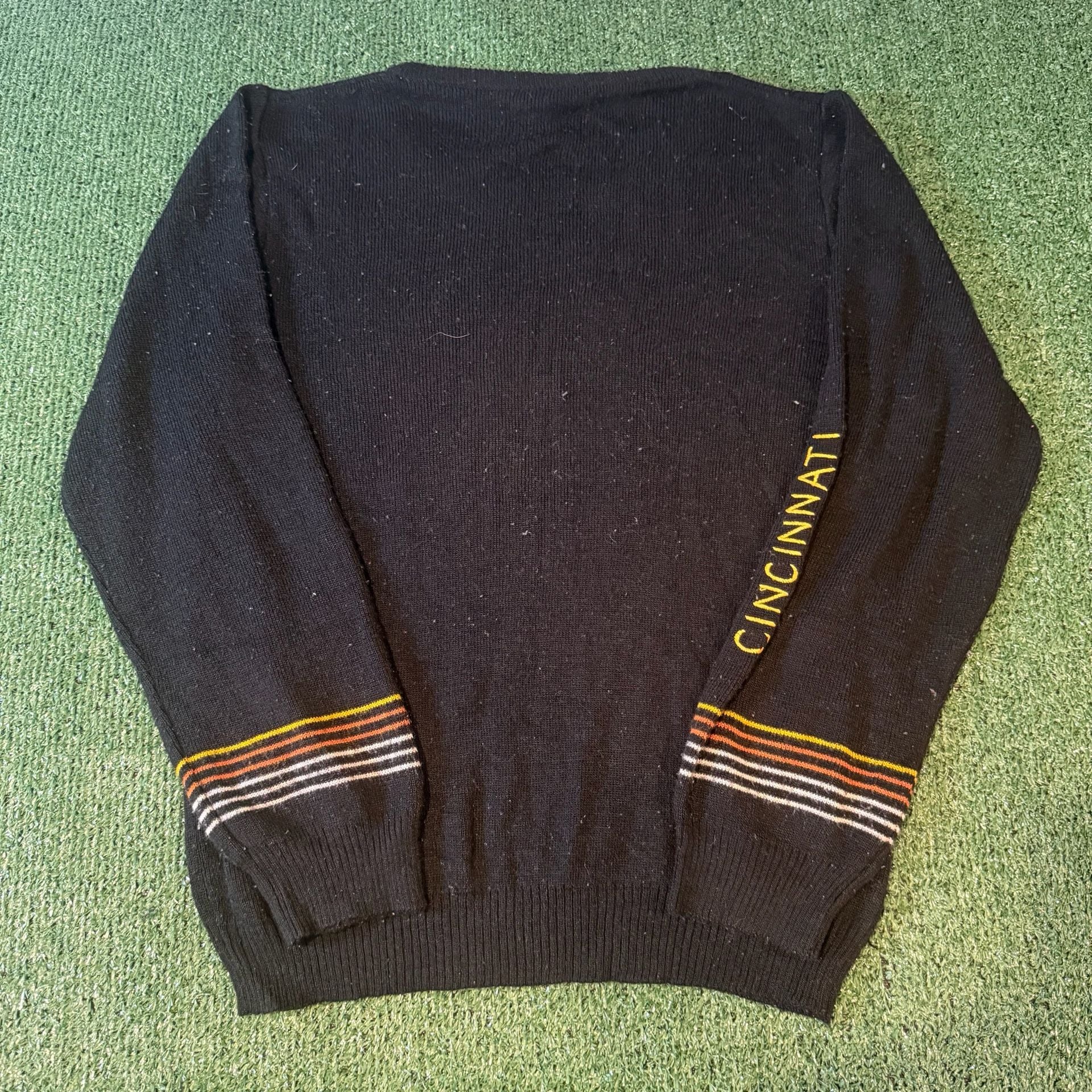 Cyn Les Cincinnati Tiger Sweater Size 38 Black Vintage Sweater 4