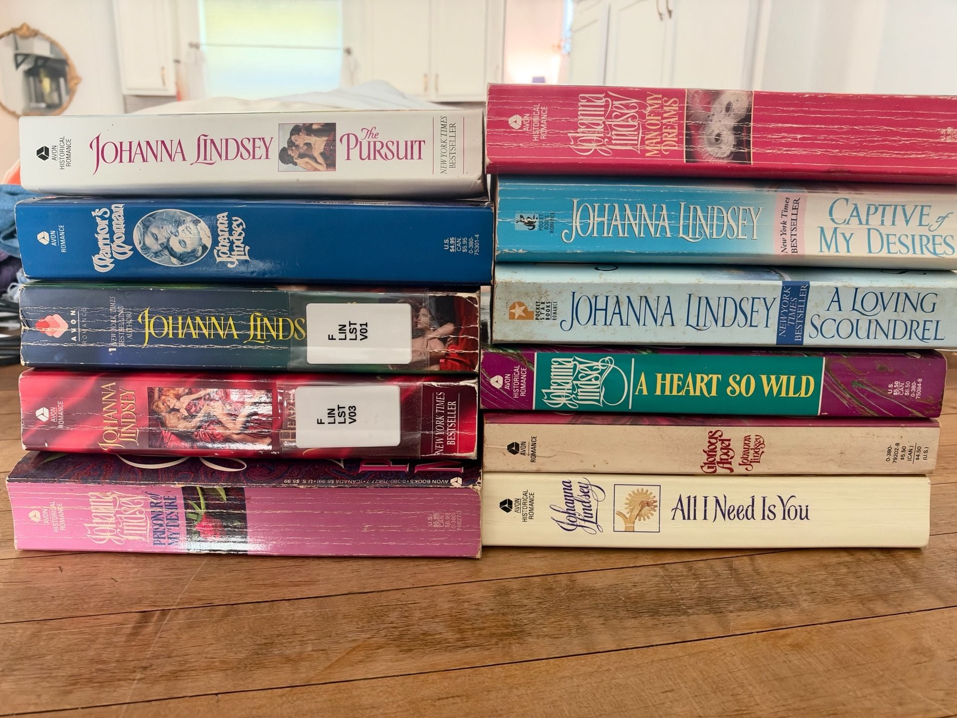 Lot of 9 Johanna Lindsey Romance Paperbacks 1