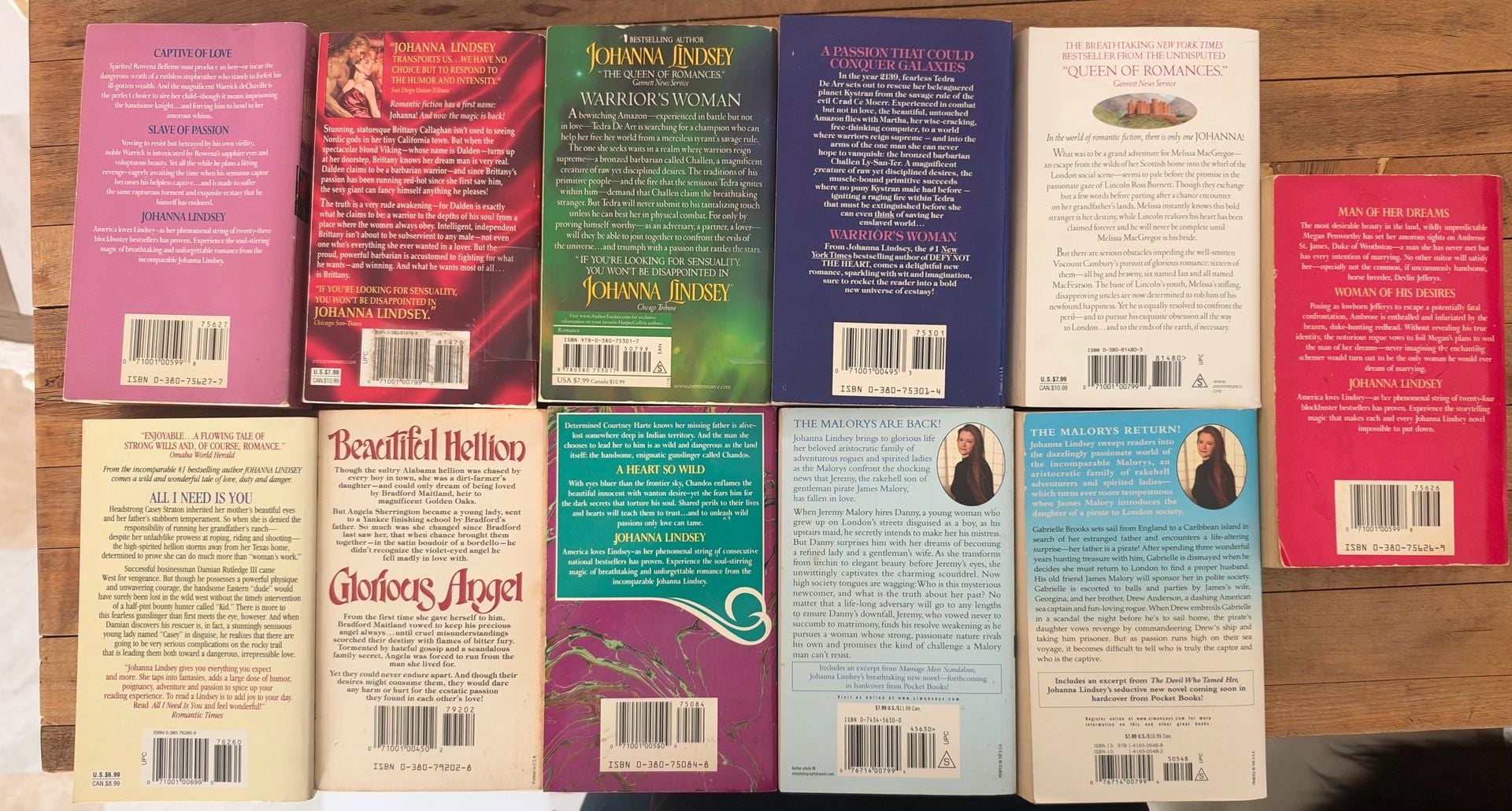 Lot of 9 Johanna Lindsey Romance Paperbacks 3
