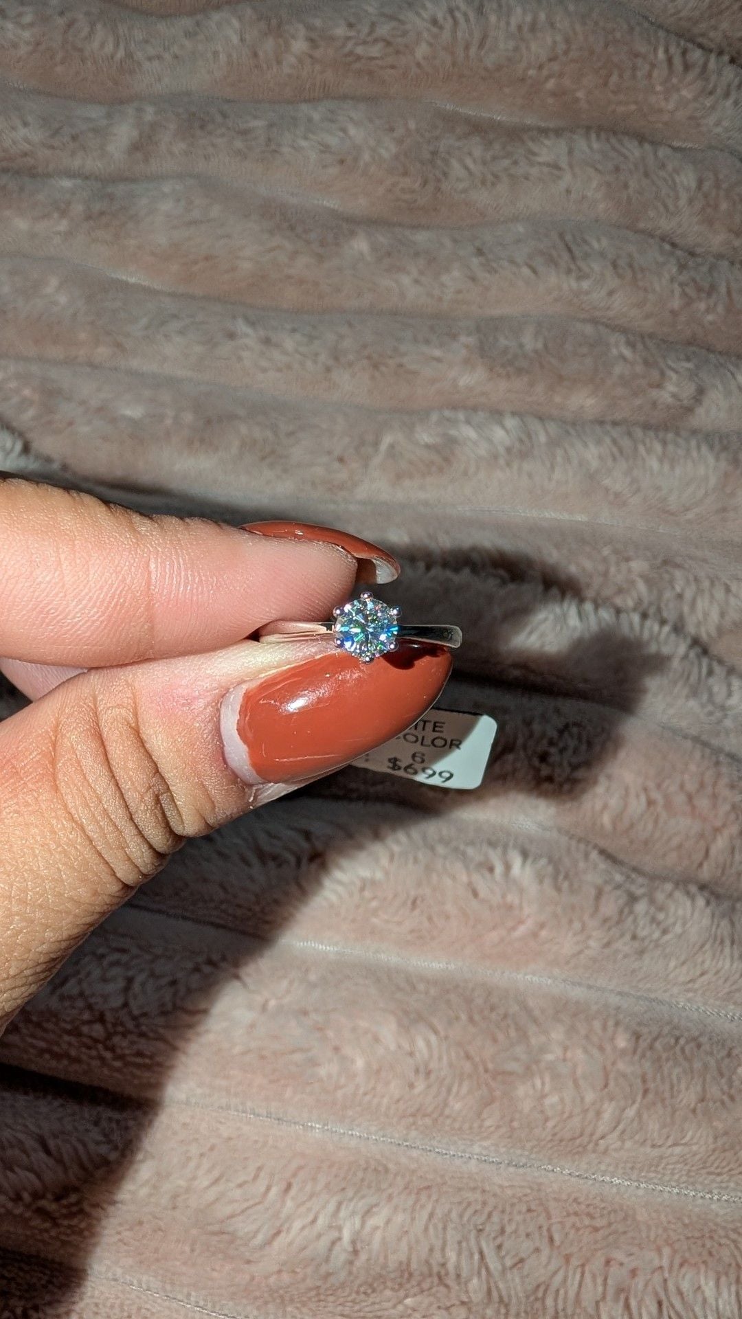 Moissanite VVS1-D Color Solitaire Ring Size 6 2