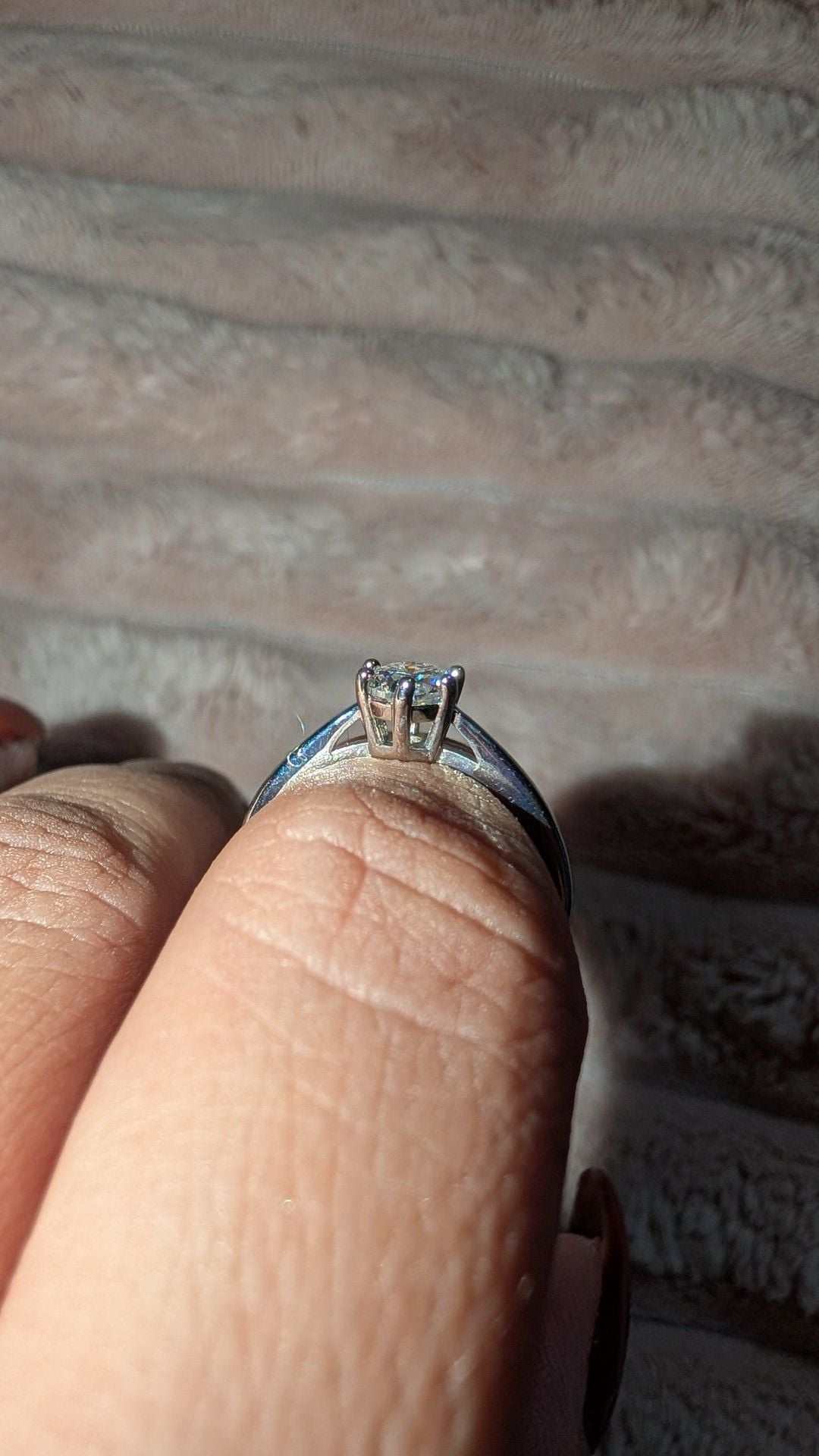 Moissanite VVS1-D Color Solitaire Ring Size 6 4