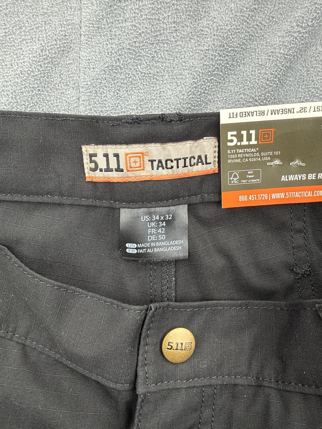 5.11 Tactical Taclite Pro Pant 34x32 Black Cargo Pants New With Tags 5