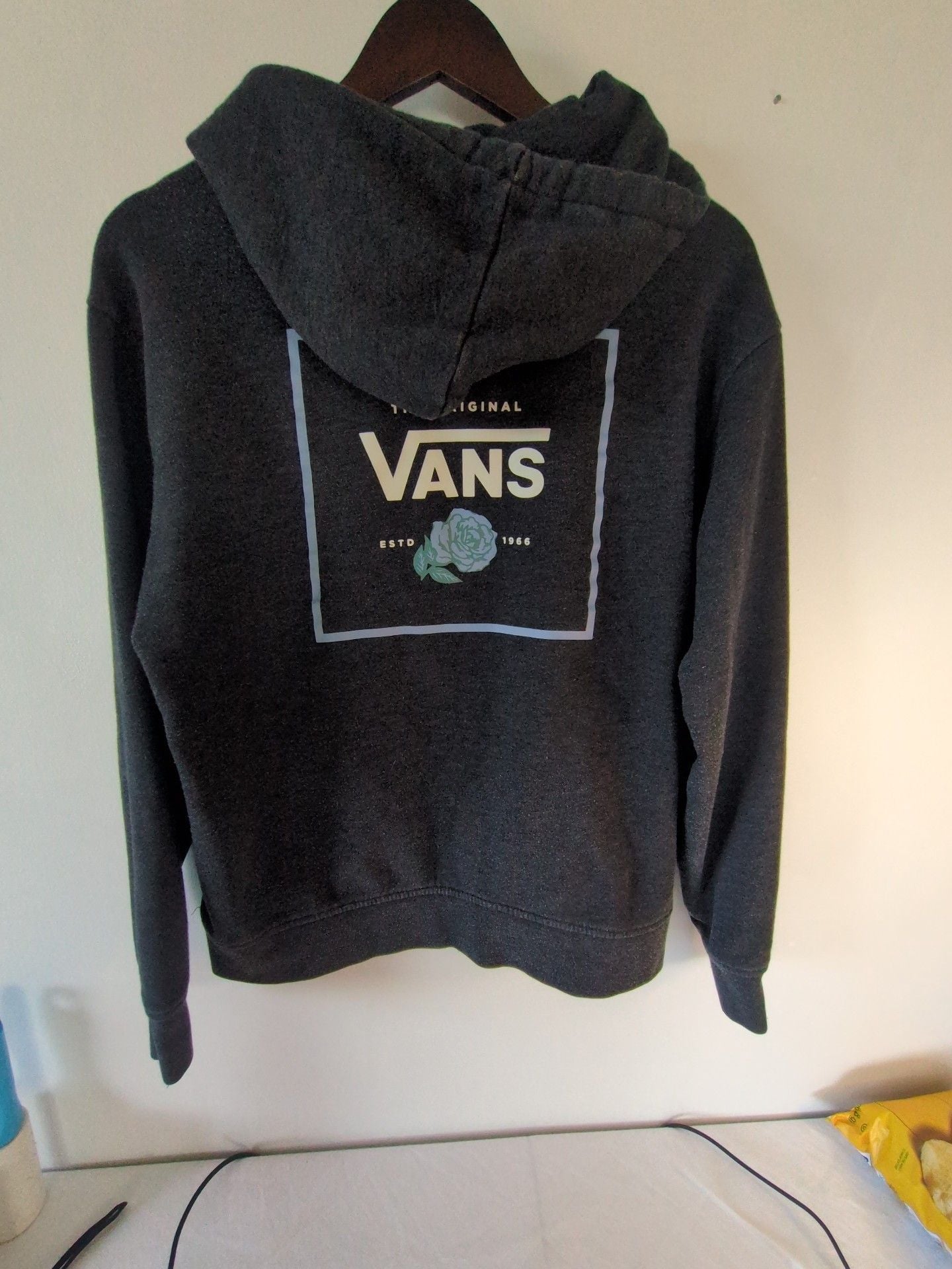 Vans Rose Graphic Hoodie Size M Dark Gray 3