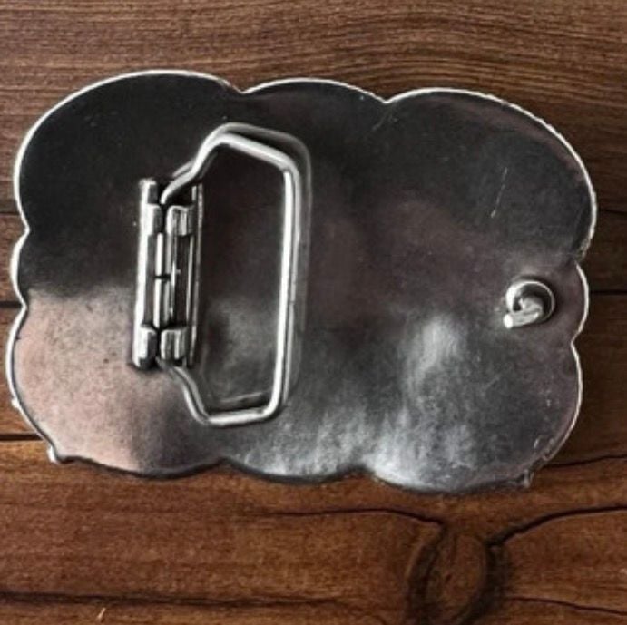 Western Belt Buckle Crossed Revolvers and Flowers Tony Lama 3