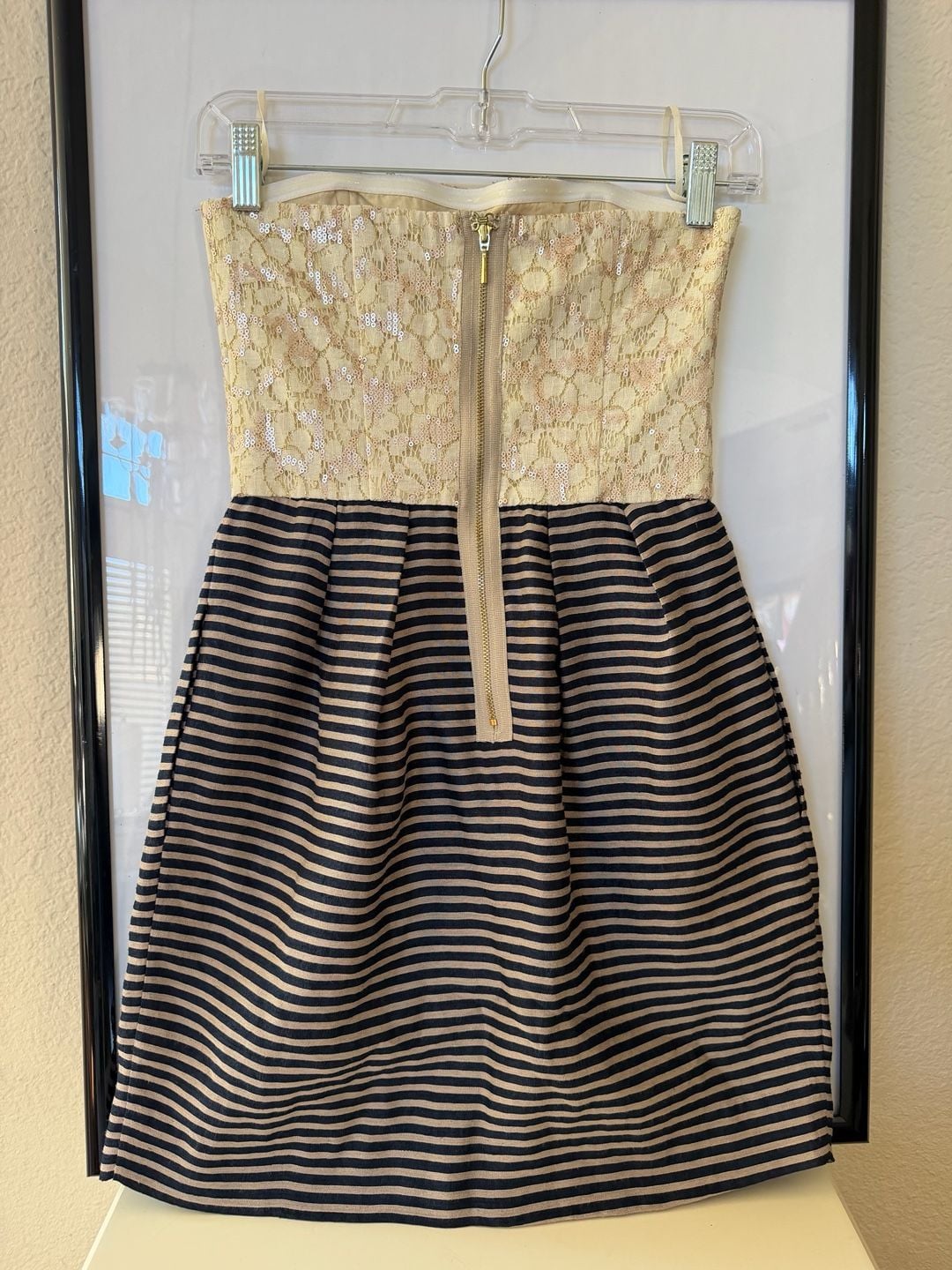 Rachel Rachel Roy Sequin Lace Striped Dress Size 0 3