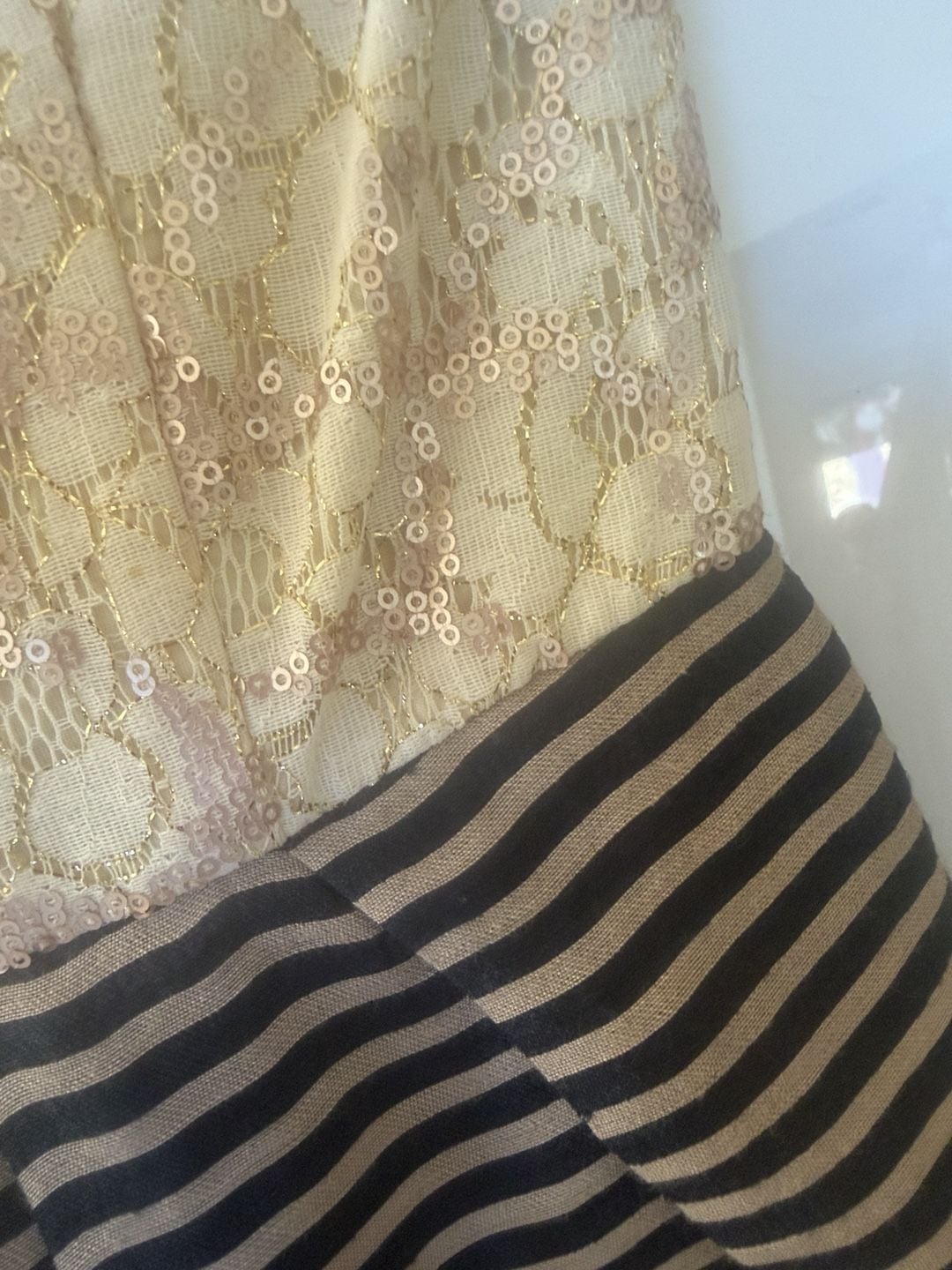 Rachel Rachel Roy Sequin Lace Striped Dress Size 0 4