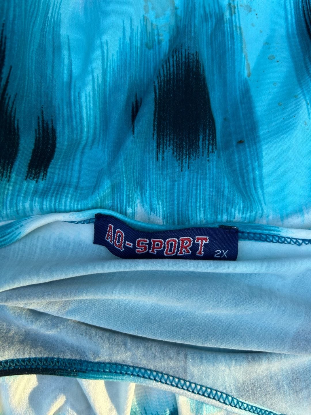 AQ-SPORT Dress Size 2X Blue Tie Dye Slip Sleeveless 3