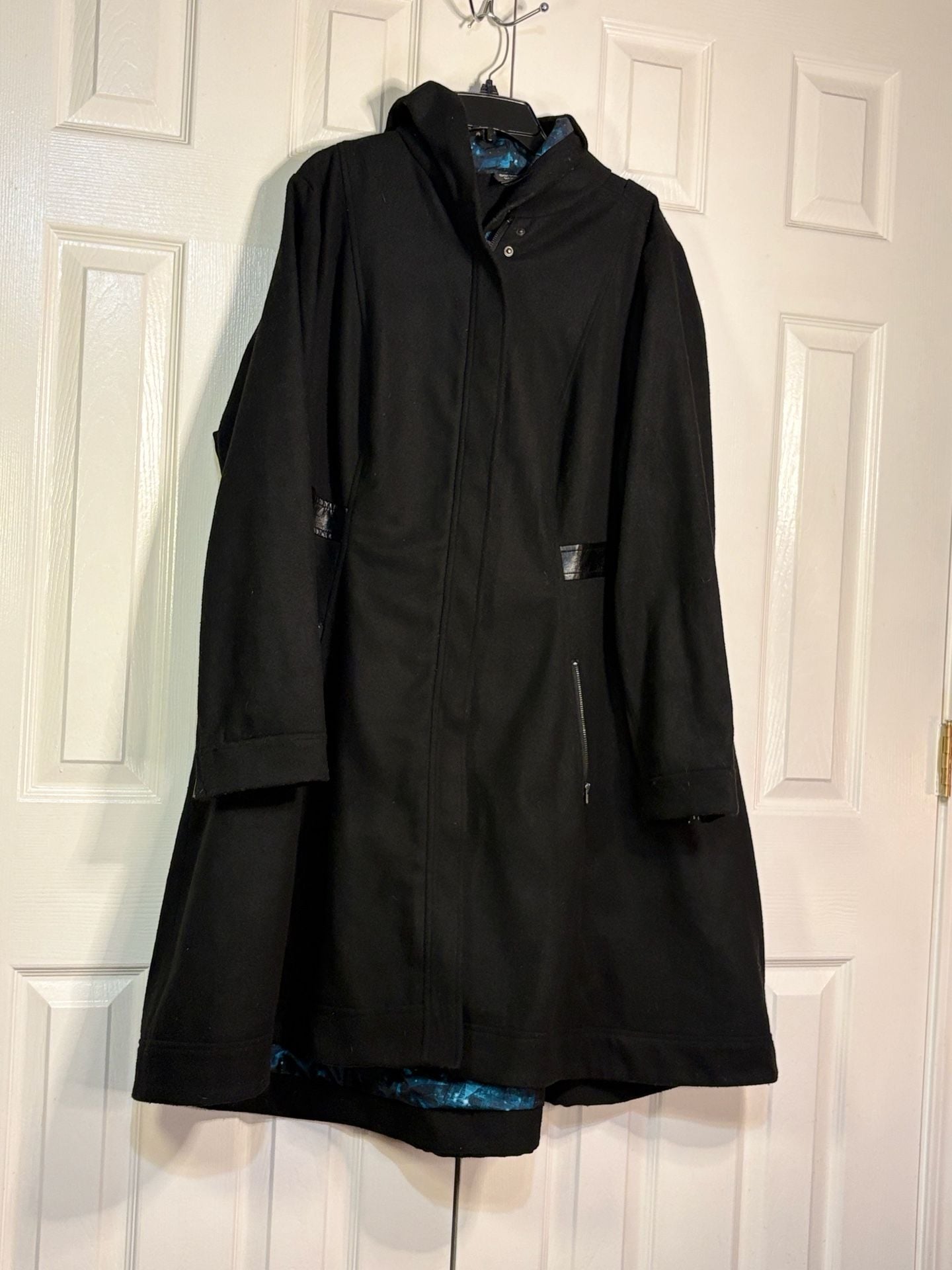 Her Universe Doctor Who Corset Back Coat Size 3 Black Wool Blend Hooded 4