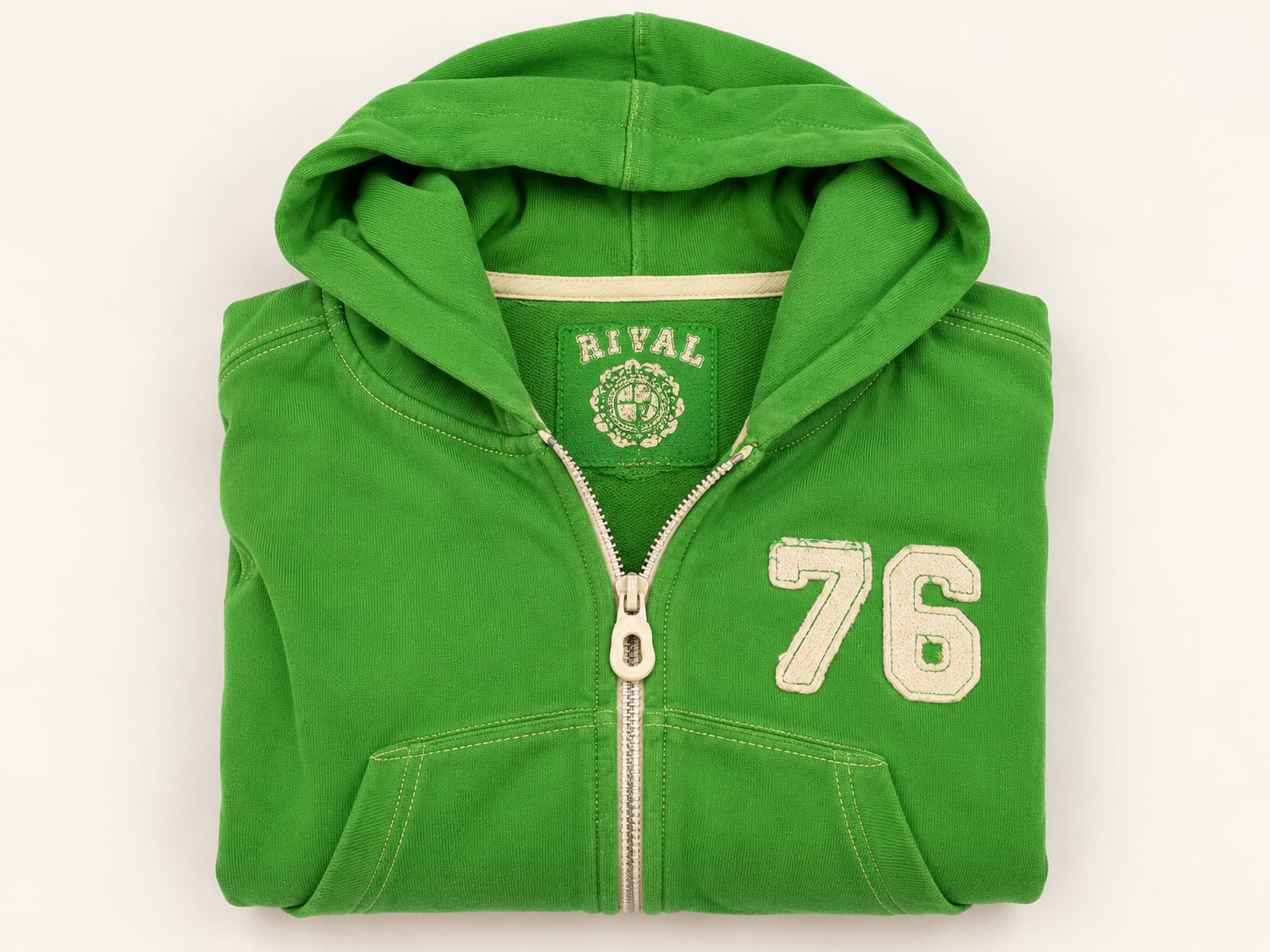 Rival Zip-Up Hoodie 76 Green 5