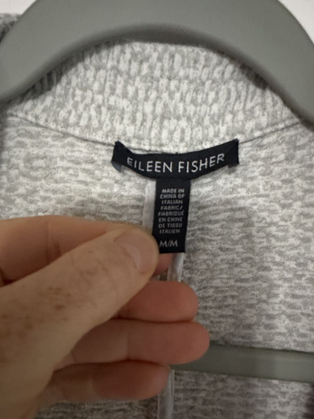 Eileen Fisher Jacket Size M Gray Textured Blazer Coat 3