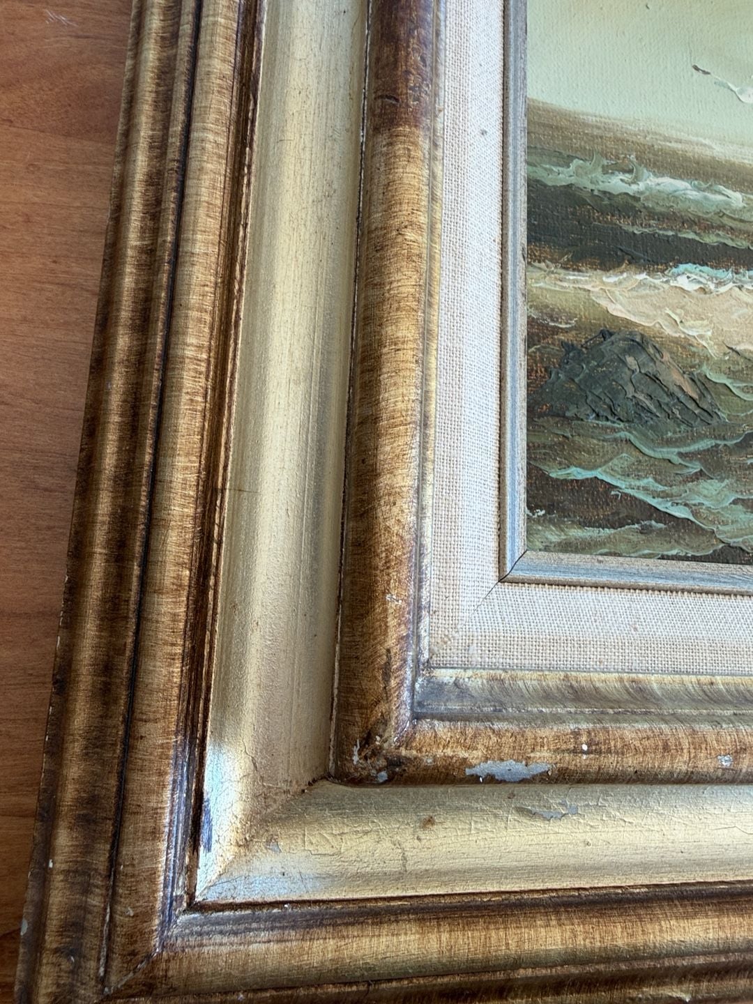 Karl Neumann Original Framed Seascape Oil Painting Ocean Waves Seagulls 8