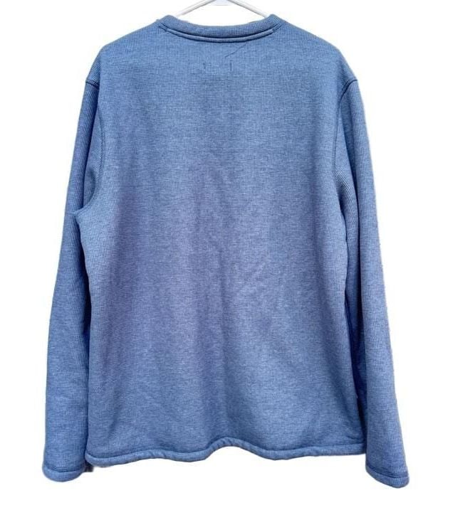 Grove & Hollow Sherpa Lined Thermal Henley Size XL Blue Long Sleeve 5