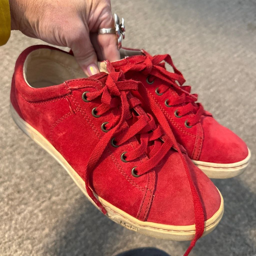 UGG Red Suede Sneakers Size 6 2