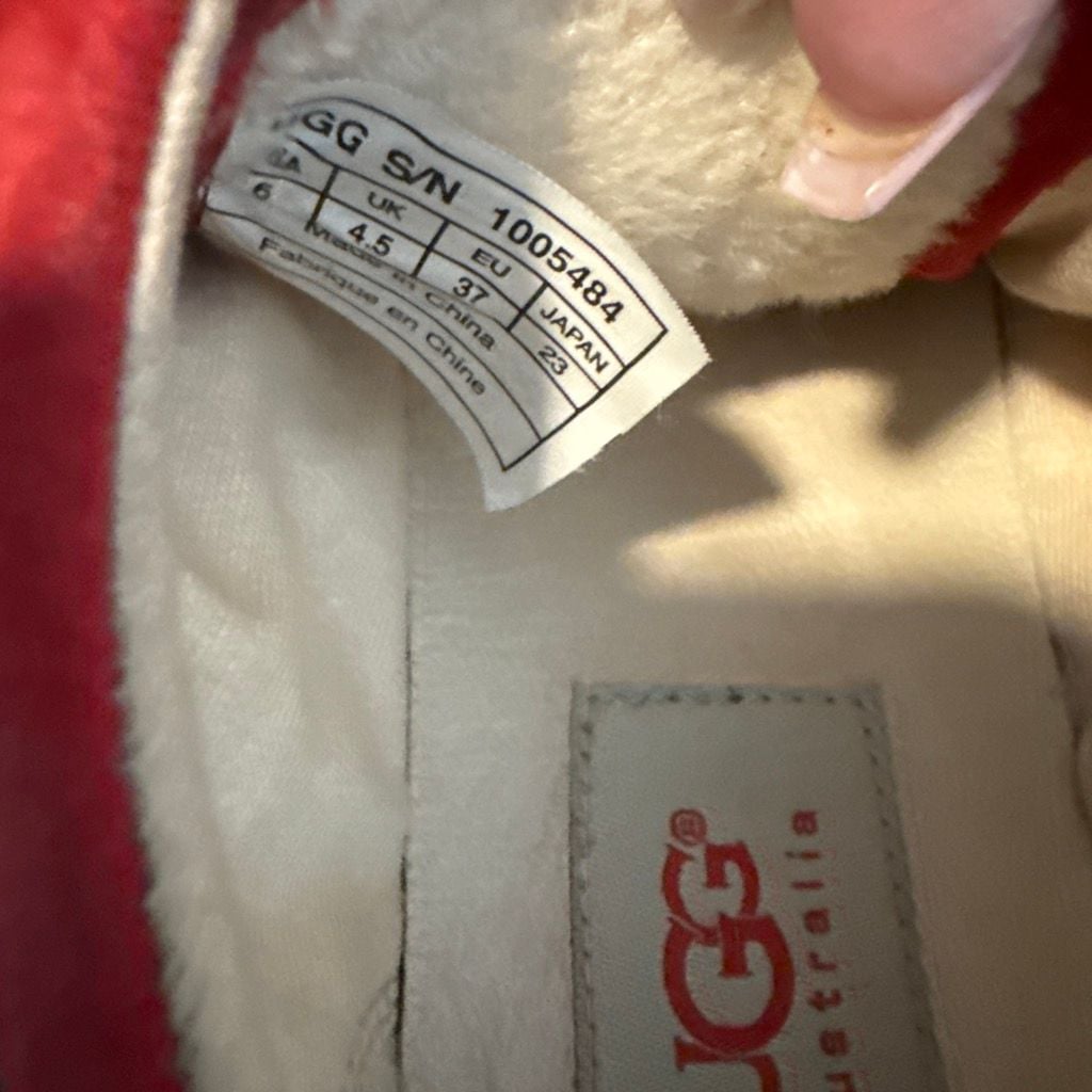 UGG Red Suede Sneakers Size 6 4