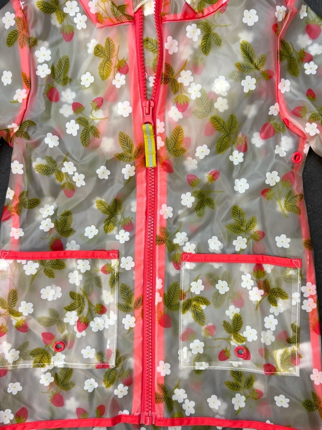 Flawed Cat & Jack Strawberry Rain Jacket Size 3T 6