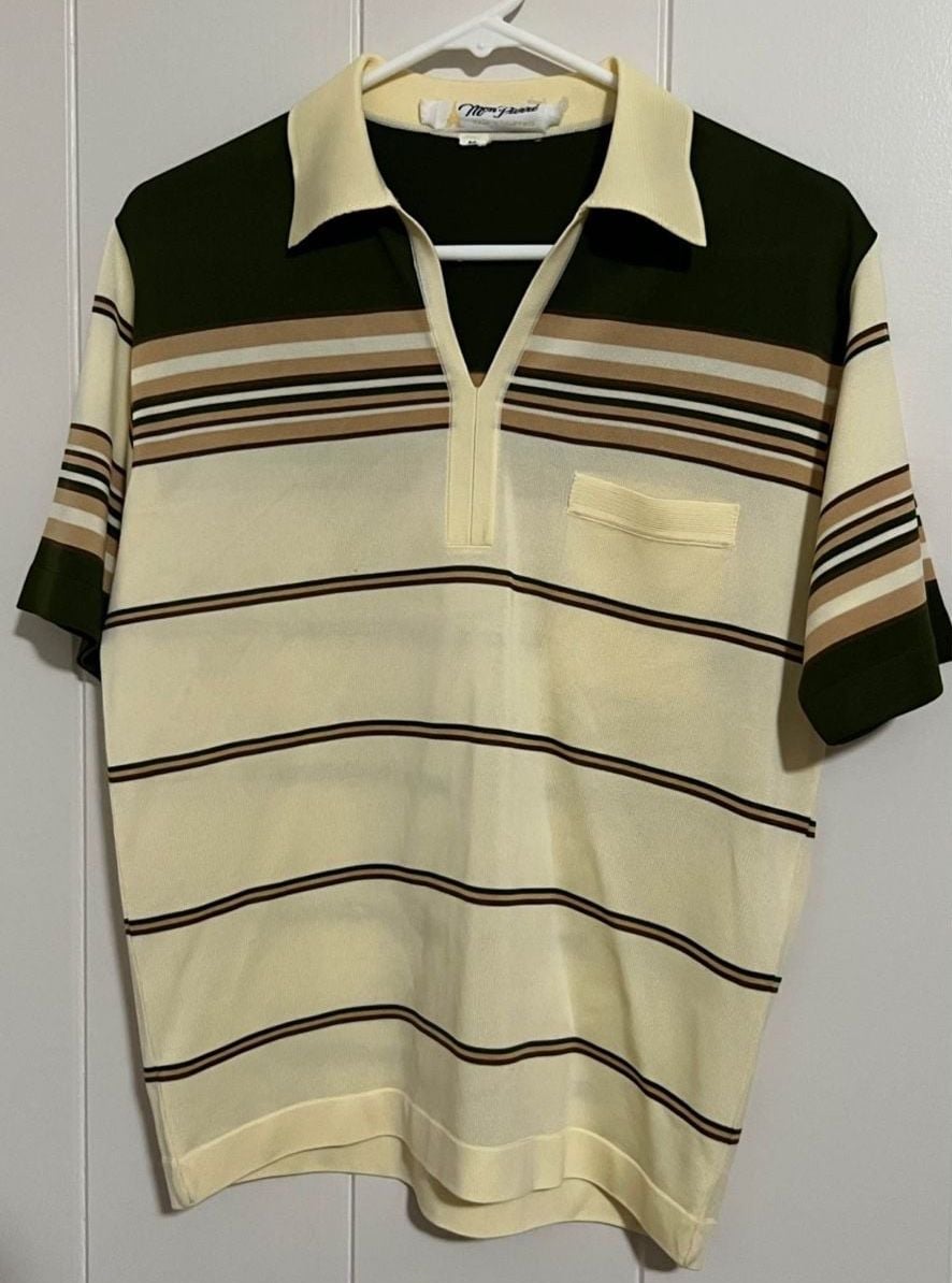 Mon Pierre Vintage Striped Polo Shirt Size M 2