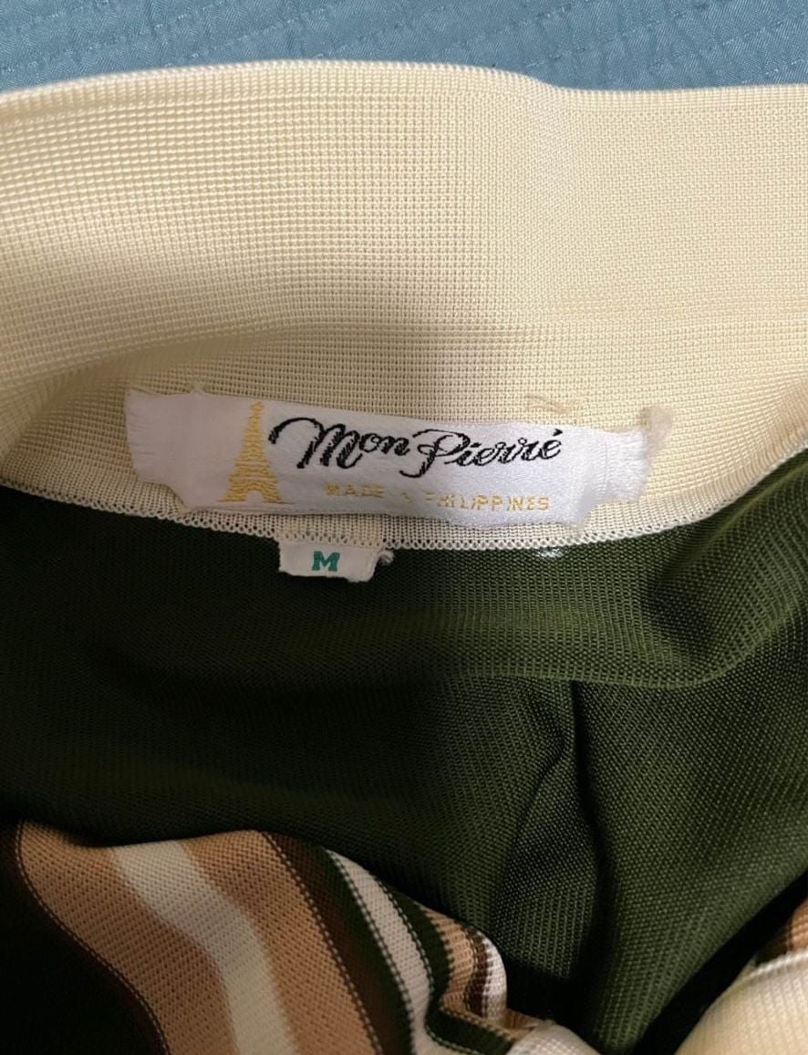 Mon Pierre Vintage Striped Polo Shirt Size M 3