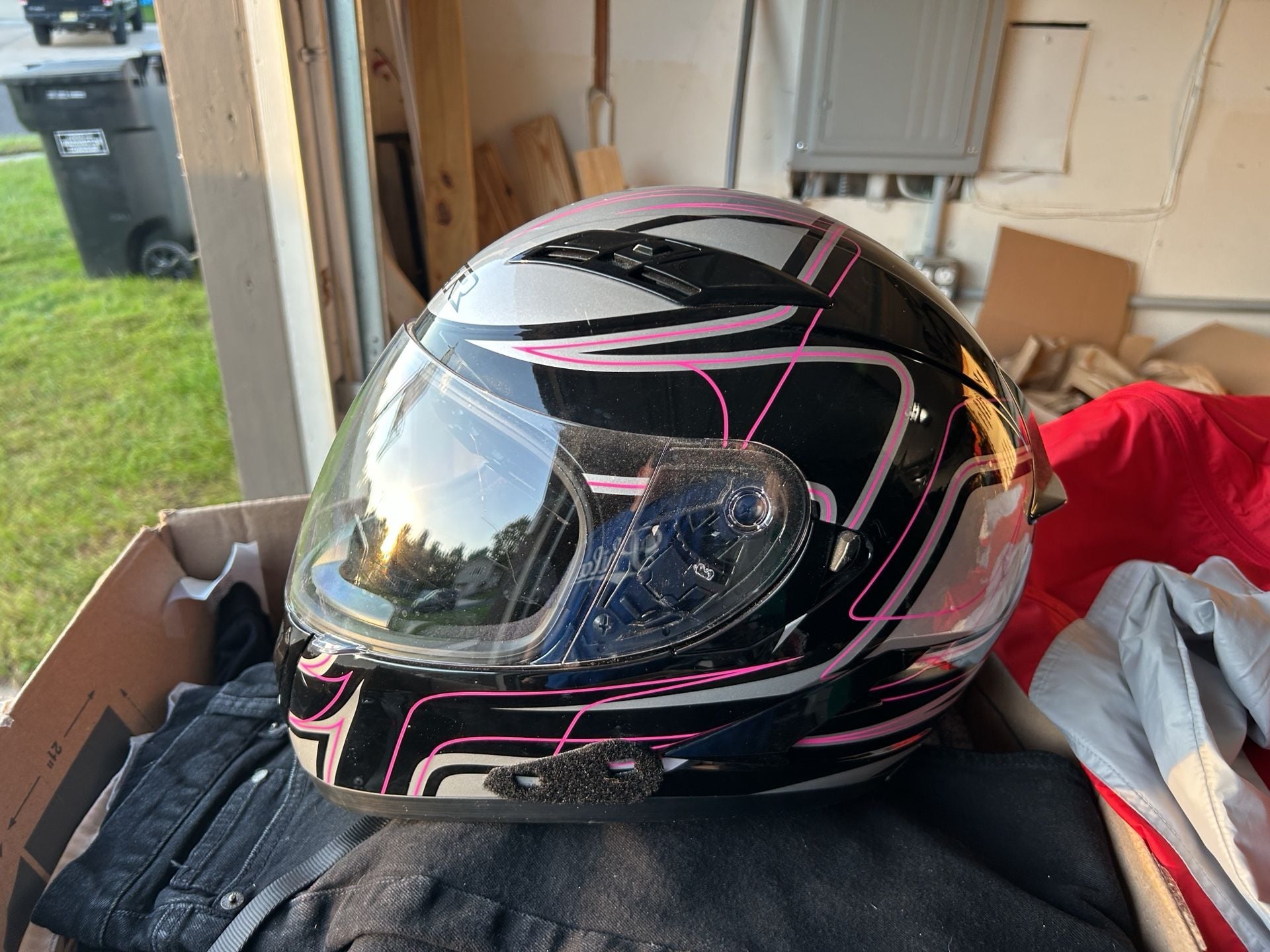 Z1R Strike Ops SV Motorcycle Helmet Black Pink Silver 3