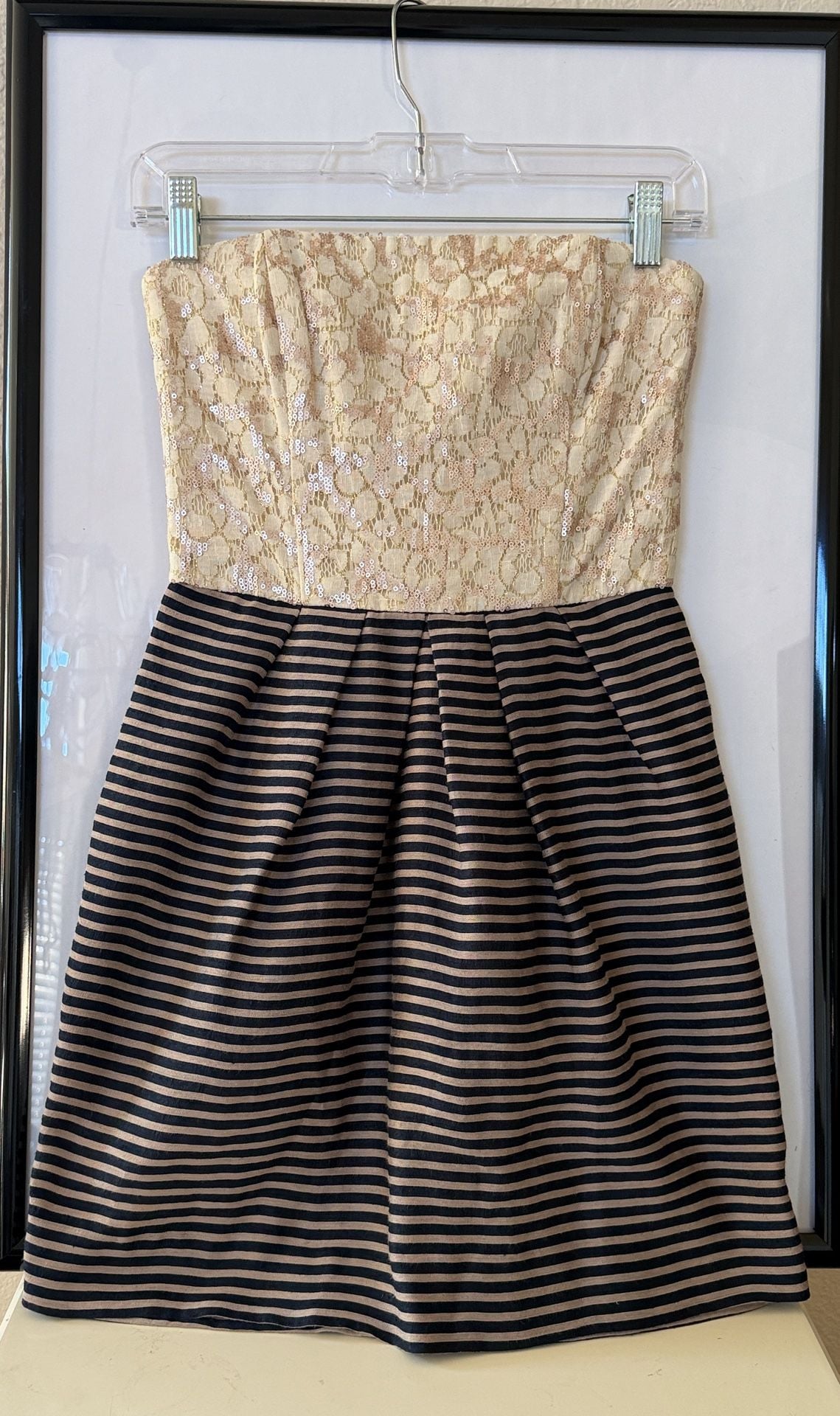 Rachel Rachel Roy Sequin Lace Striped Dress Size 0 2