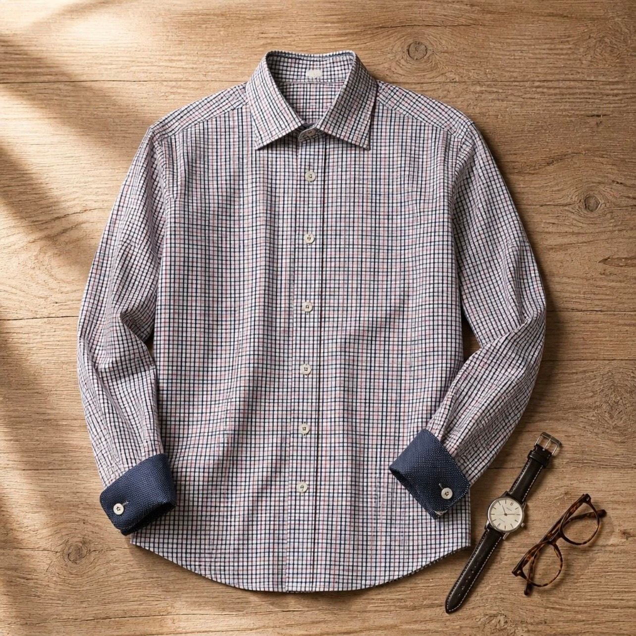 Bugatchi Uomo Plaid Button-Up Long Sleeve Shirt Classic Fit Large 3