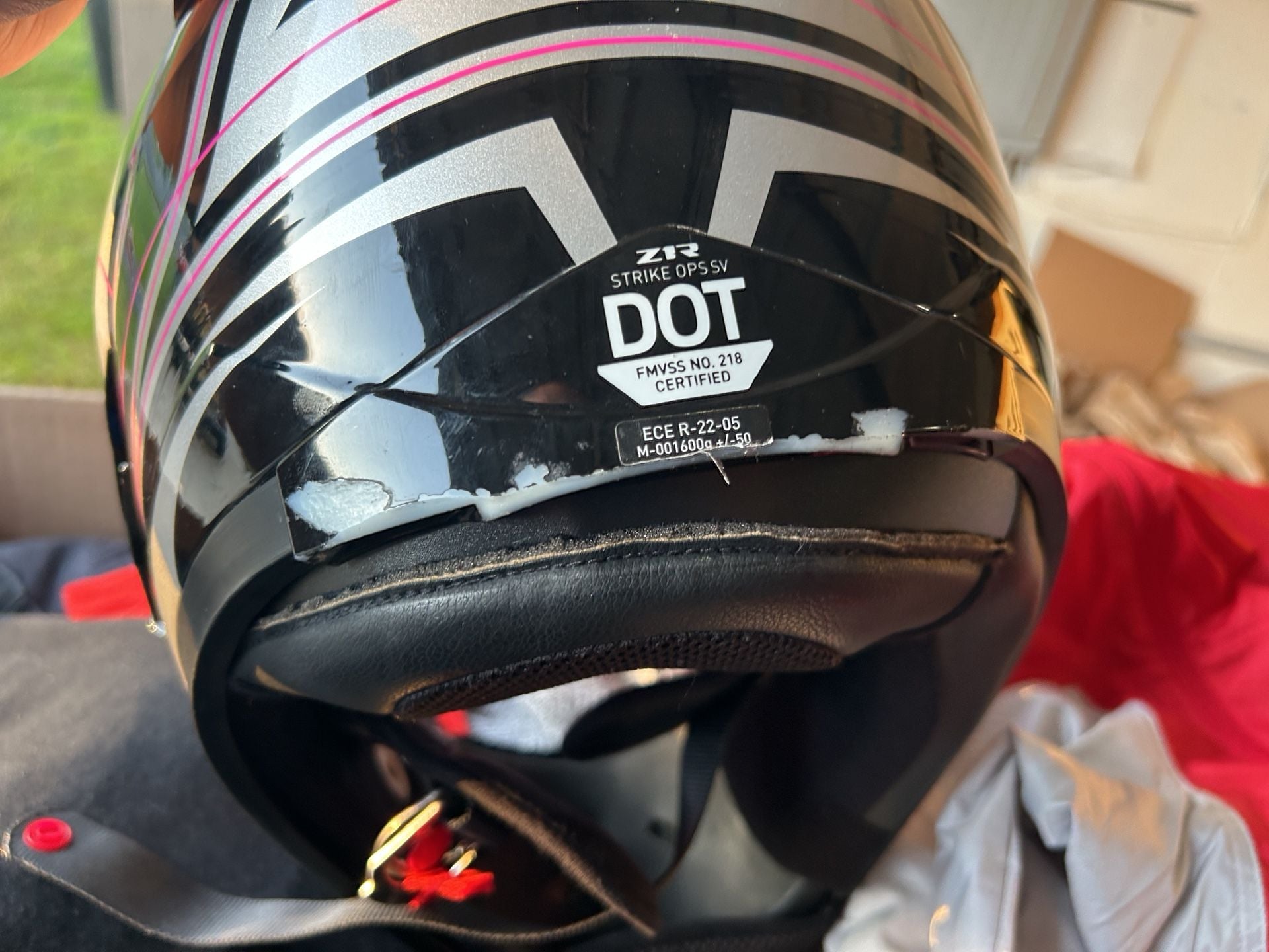 Z1R Strike Ops SV Motorcycle Helmet Black Pink Silver 6
