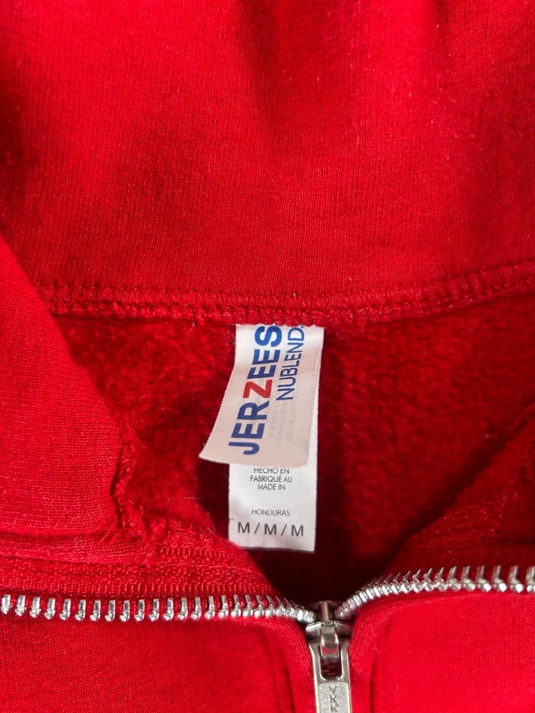 Jerzees Notre Dame Academy Quarter Zip Sweatshirt Red 5