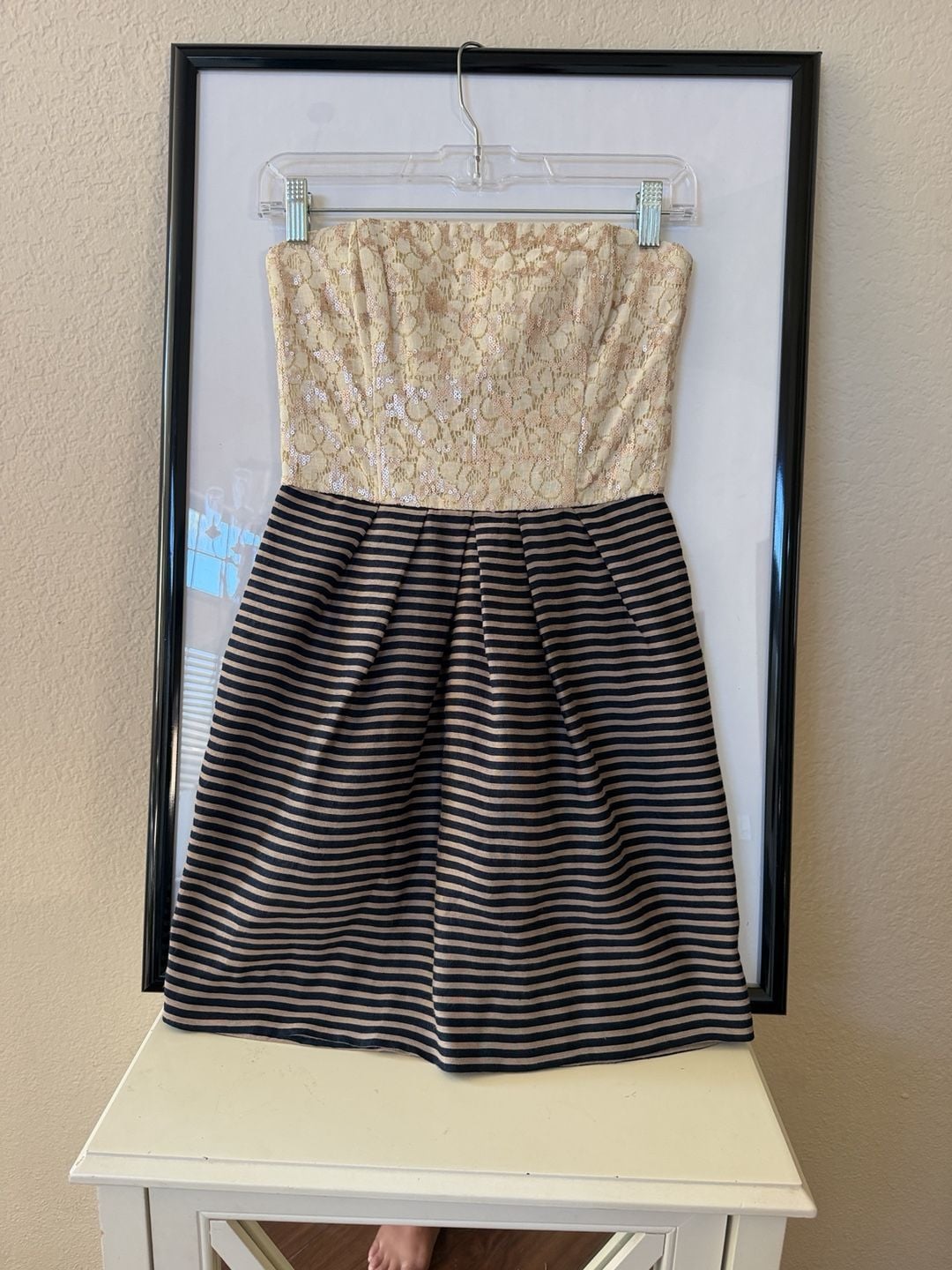 Rachel Rachel Roy Sequin Lace Striped Dress Size 0 7