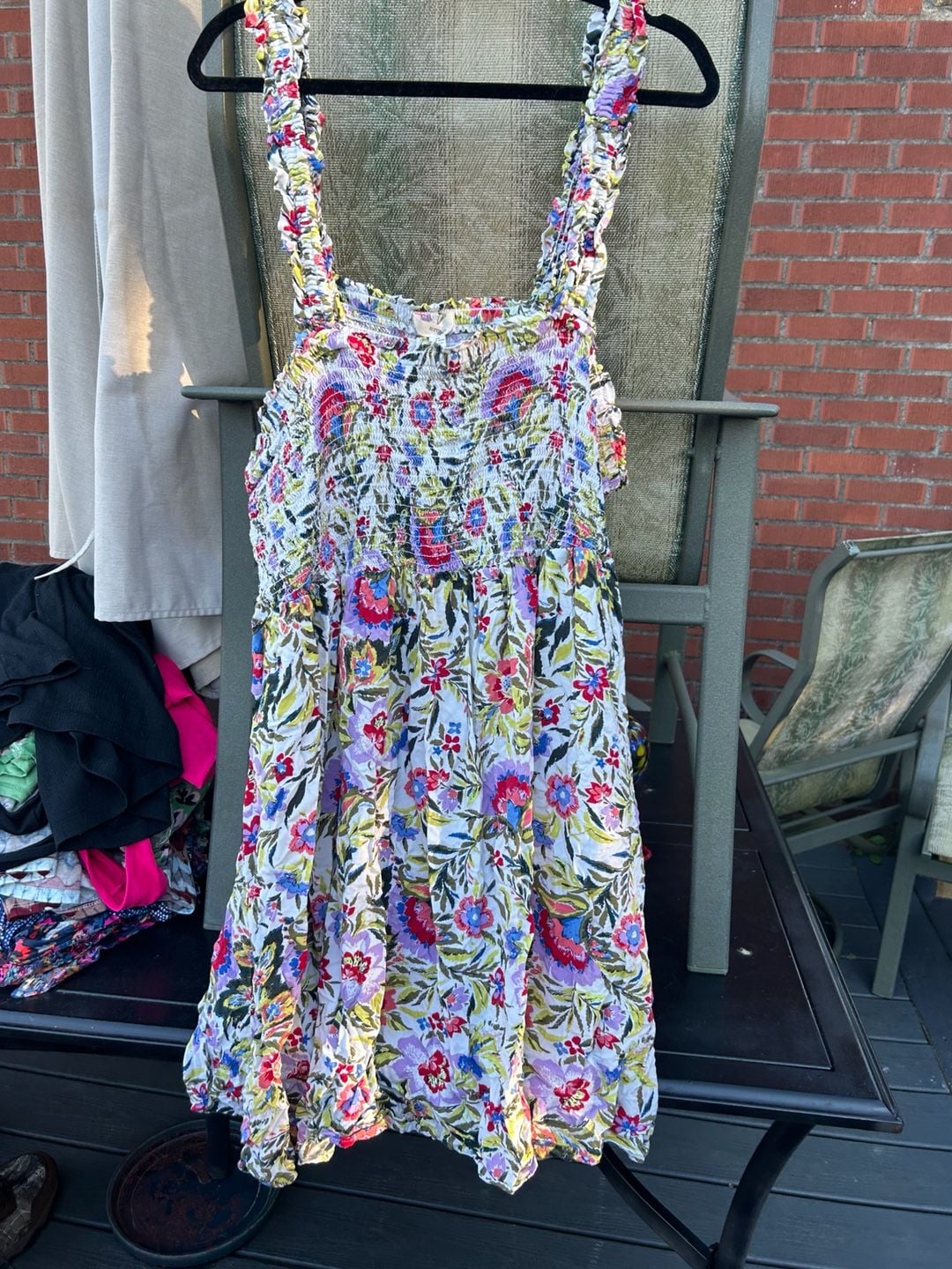 Terra Sky Floral Dress Size 2X Smocked Sundress 3