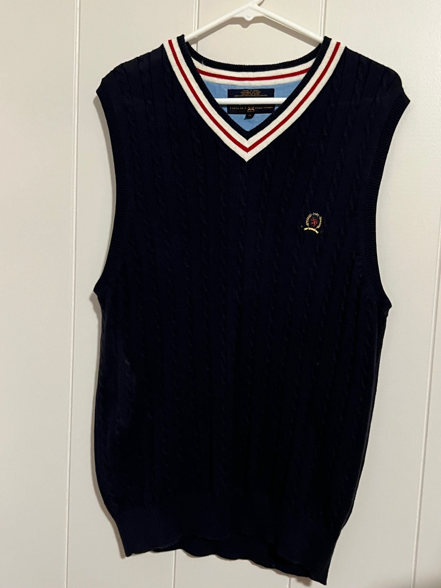 Tommy Hilfiger Golf Sweater Vest Size M Black Cotton V-Neck 2