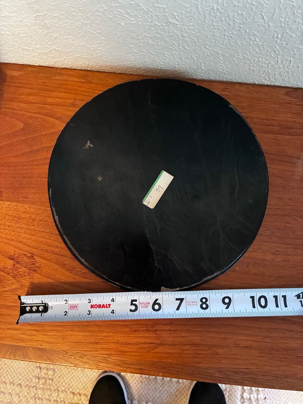 Vintage Asian Black Lacquer Mother of Pearl Inlay Round Tray 9.5 Inches 4