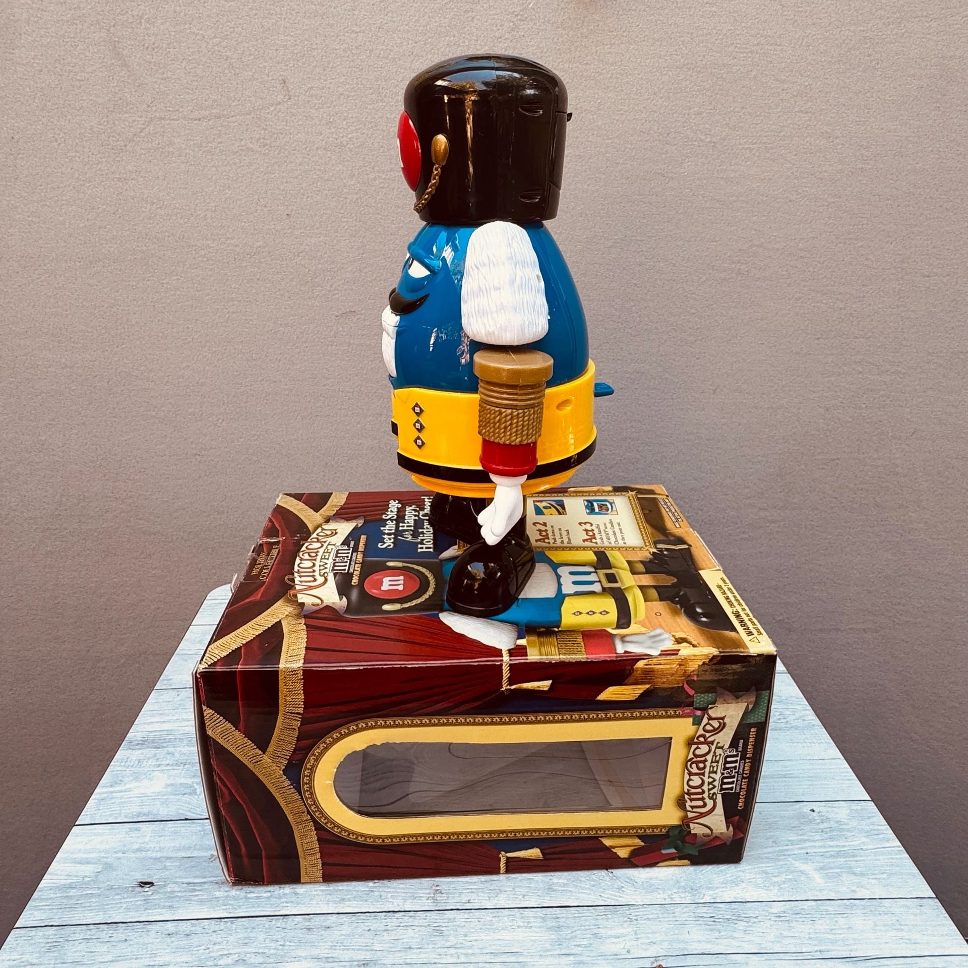 M&M's Holiday Collectible Nutcracker Blue Chocolate Candy Dispenser with Box 7