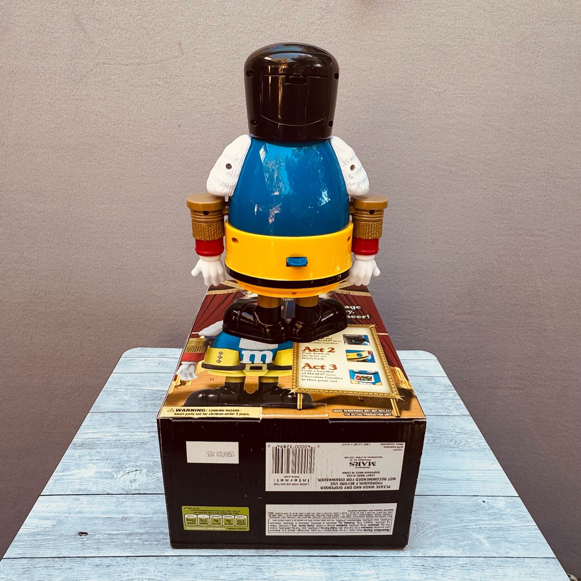M&M's Holiday Collectible Nutcracker Blue Chocolate Candy Dispenser with Box 8