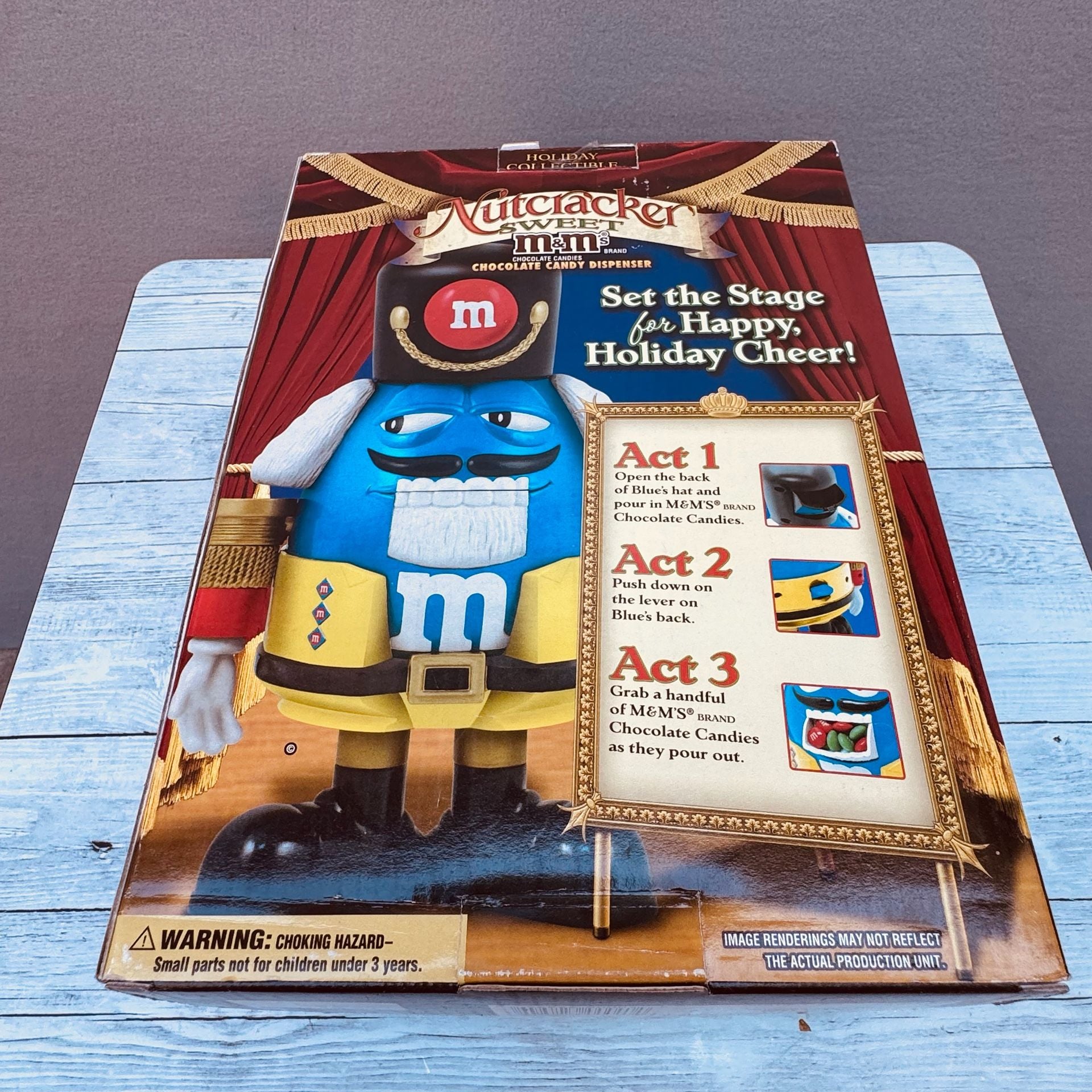 M&M's Holiday Collectible Nutcracker Blue Chocolate Candy Dispenser with Box 10