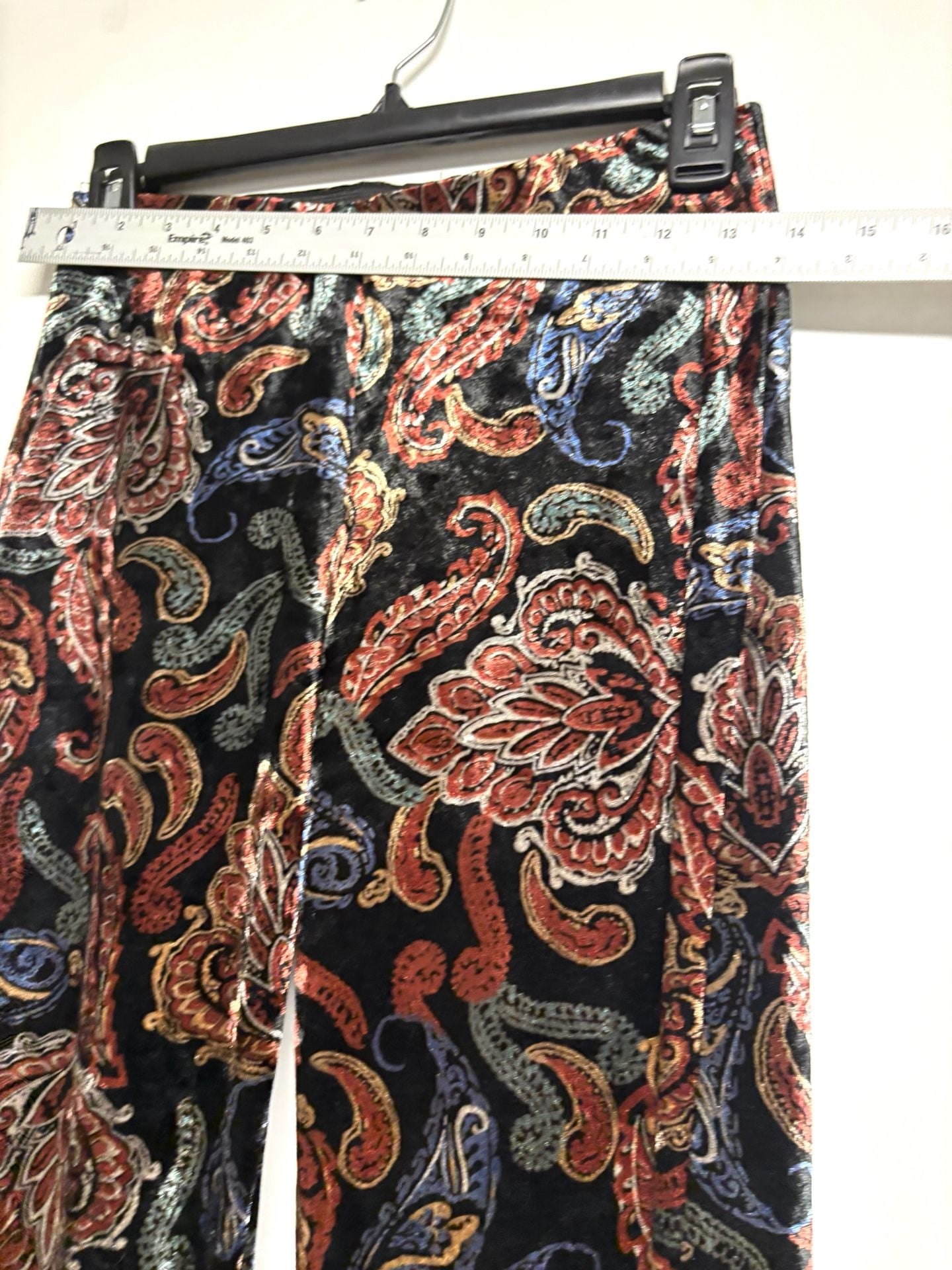 California Moonrise Velvet Pants Size XS Paisley Print 5