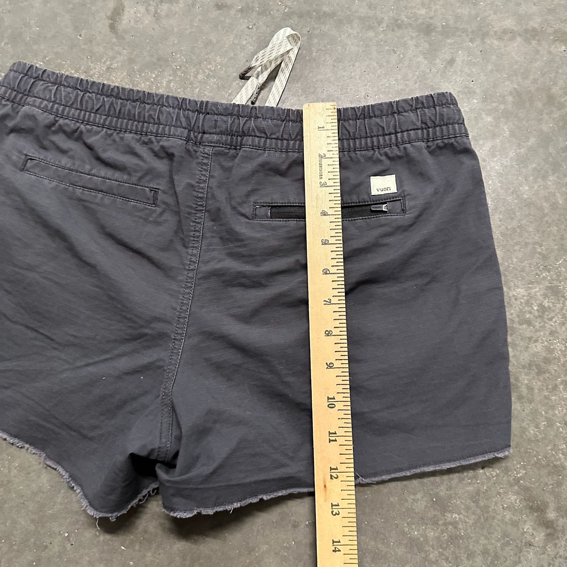 Vuori Ripstop Cut Off Shorts S Raw Hem Drawstring Elastic Waist Casual
 7