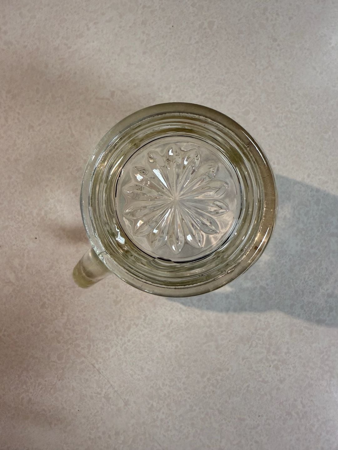 Vintage Pressed Glass Starburst Pattern Water Pitcher 3