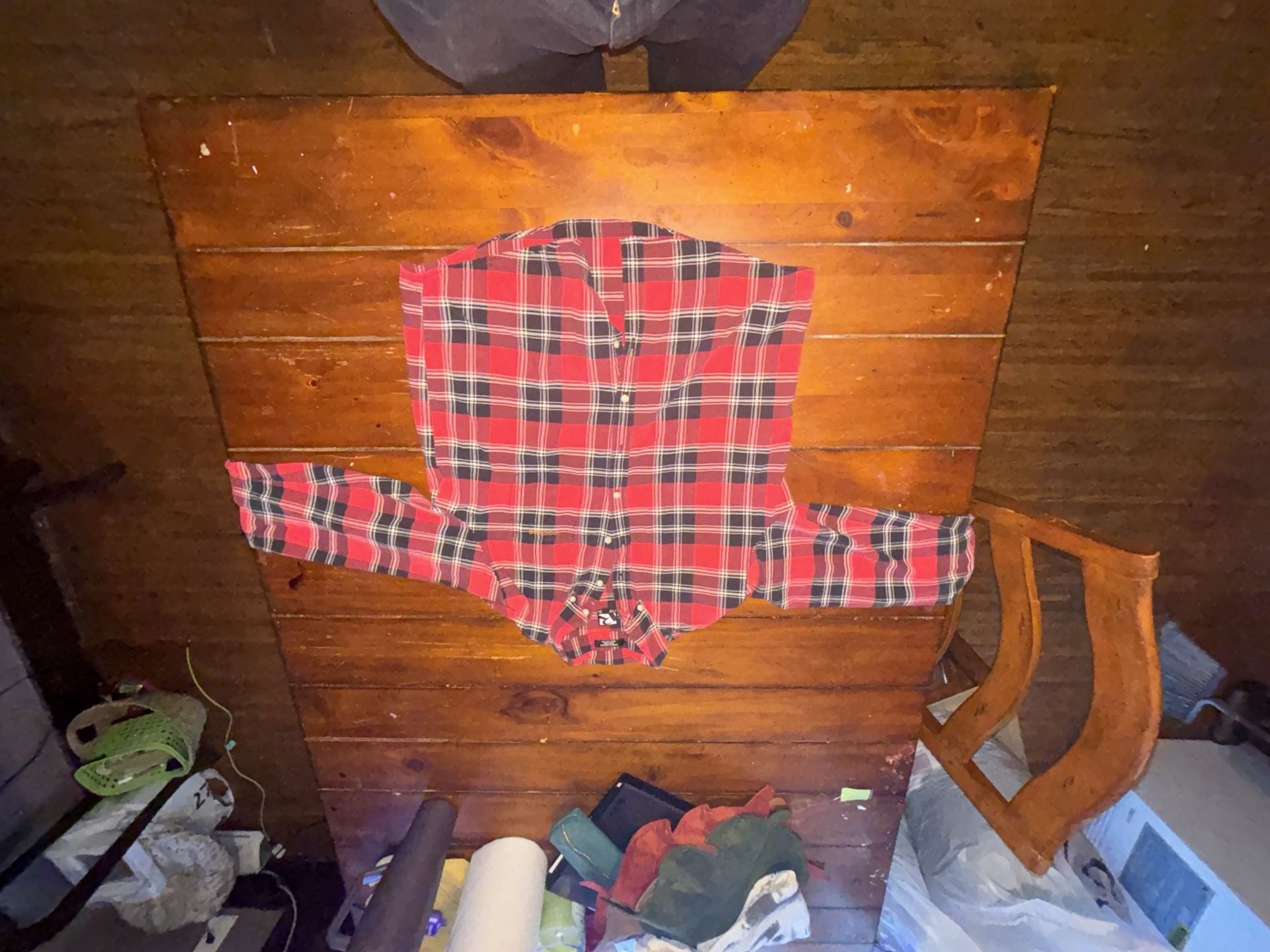 Rockies Plaid Flannel Button Up Long Sleeve Shirt Red Black 3