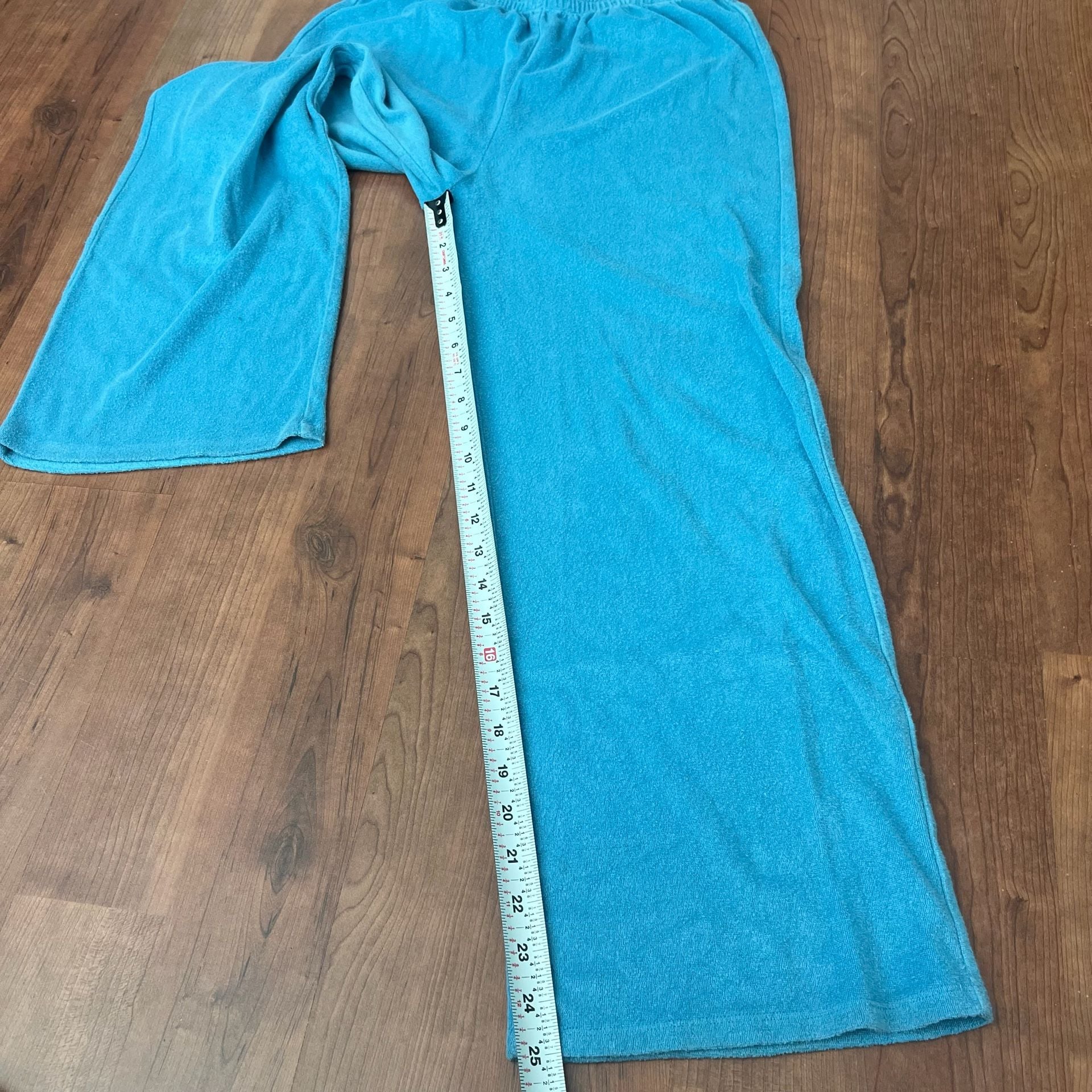 Reformation Towel Terry Talia Pants Size S Blue Deadstock Cotton Blend 6