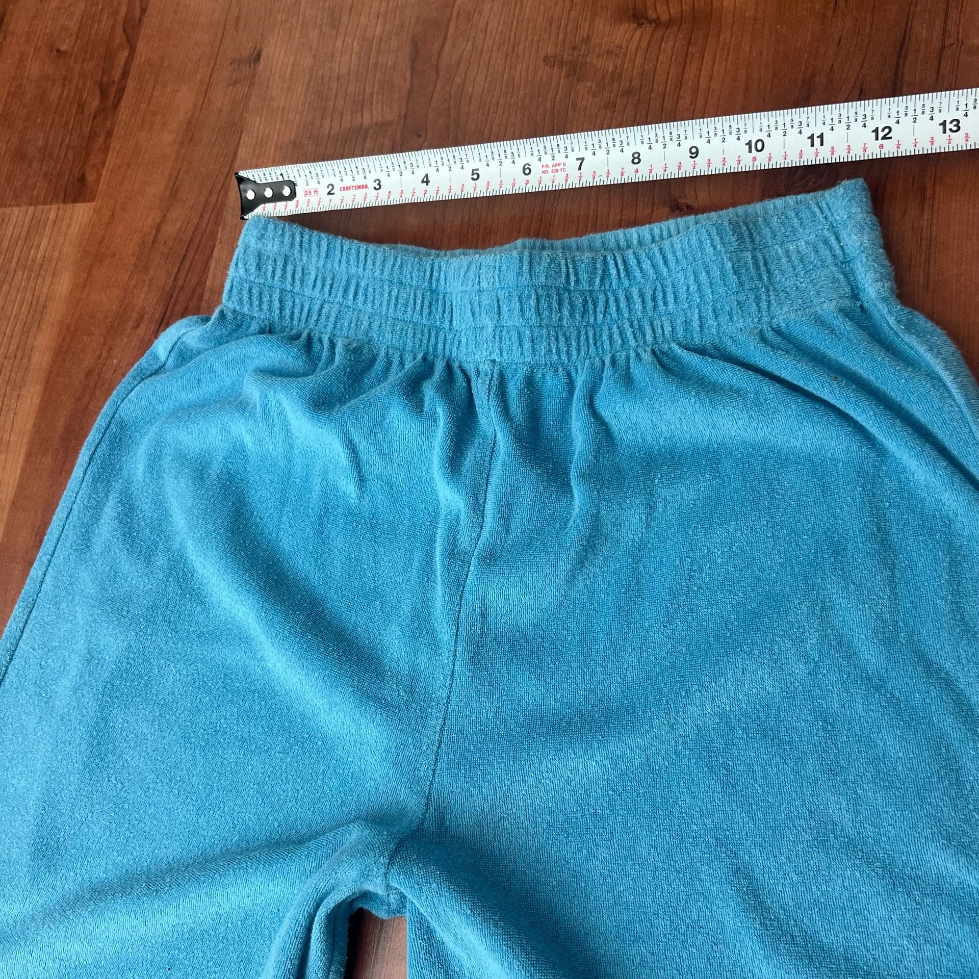 Reformation Towel Terry Talia Pants Size S Blue Deadstock Cotton Blend 7