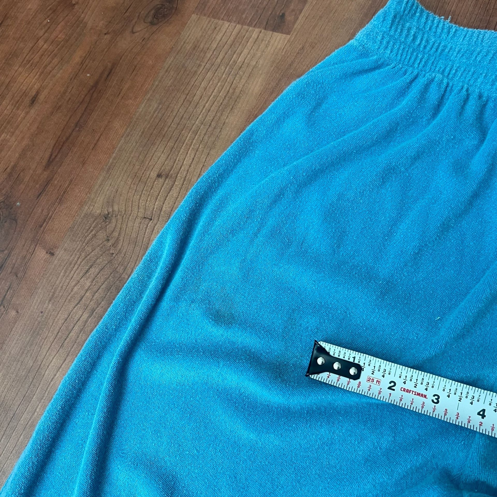 Reformation Towel Terry Talia Pants Size S Blue Deadstock Cotton Blend 9